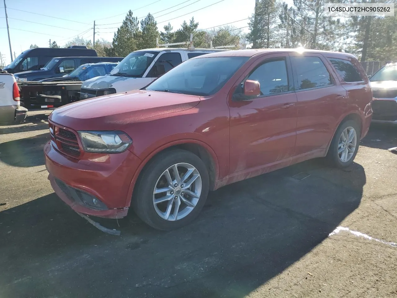 2017 Dodge Durango R/T VIN: 1C4SDJCT2HC905262 Lot: 80676524