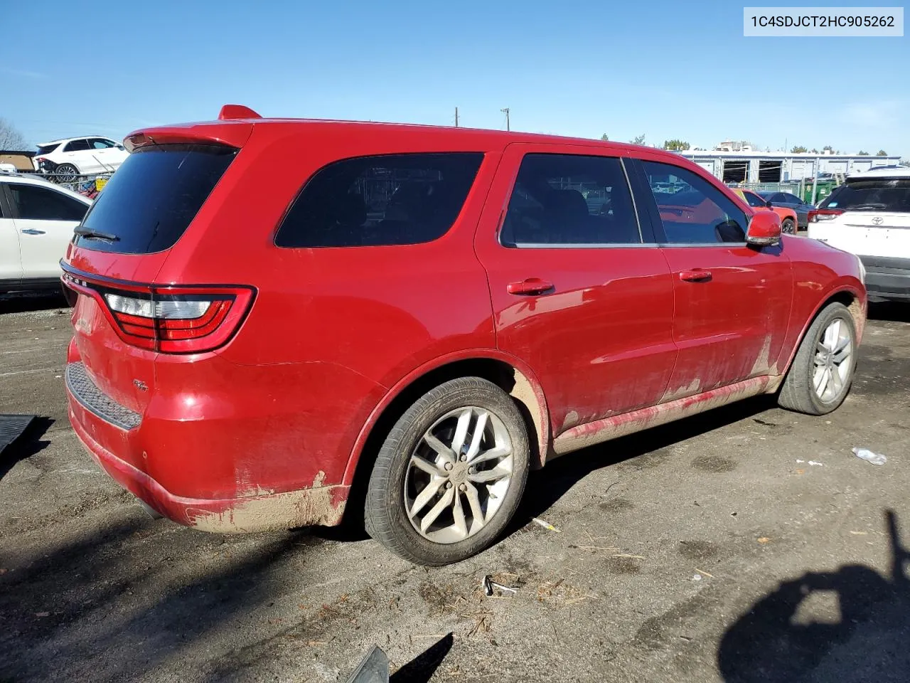 2017 Dodge Durango R/T VIN: 1C4SDJCT2HC905262 Lot: 80676524