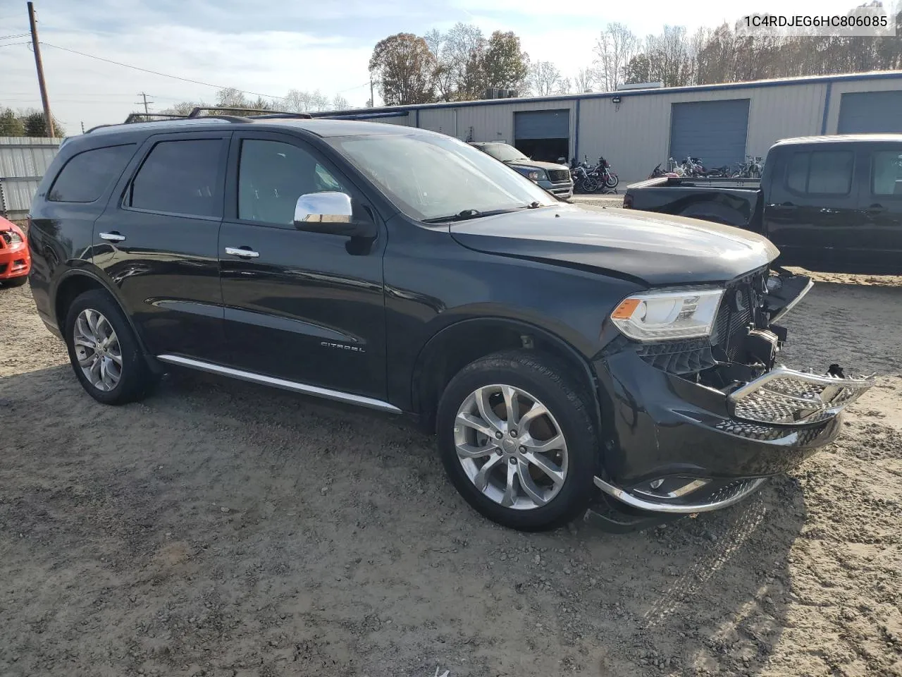 2017 Dodge Durango Citadel VIN: 1C4RDJEG6HC806085 Lot: 80802994