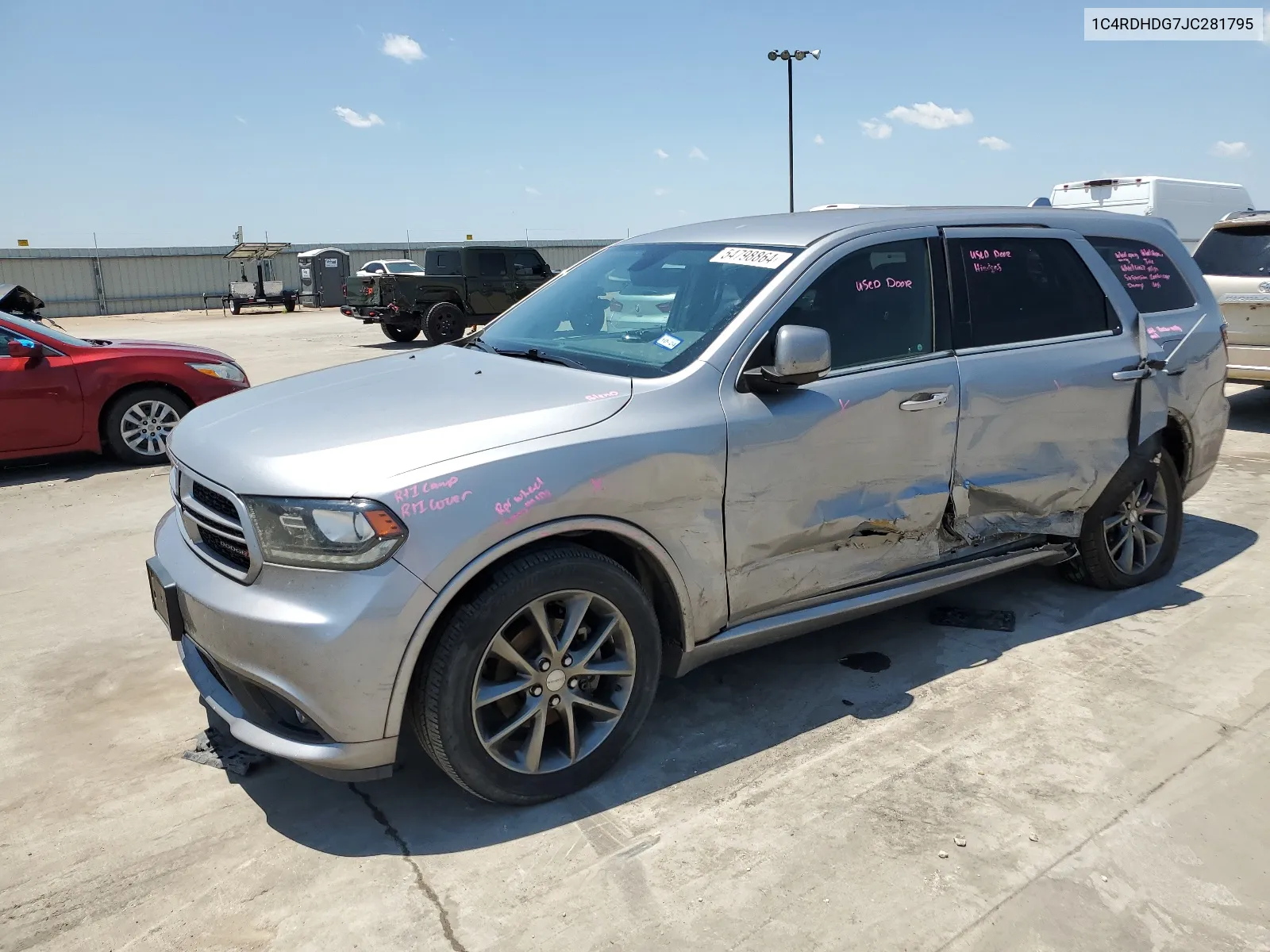 2018 Dodge Durango Gt VIN: 1C4RDHDG7JC281795 Lot: 54798864