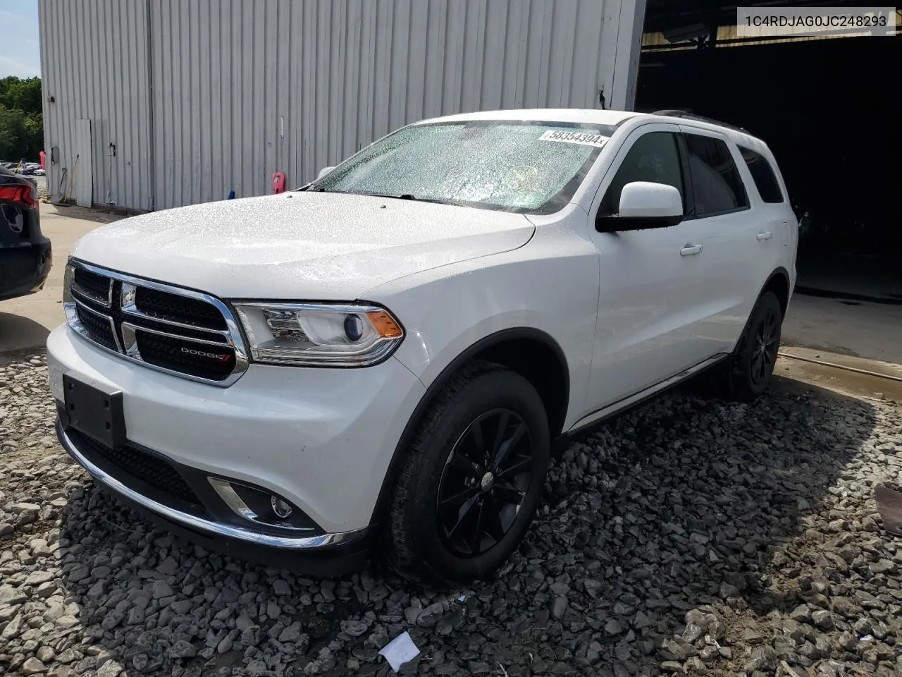 2018 Dodge Durango Sxt VIN: 1C4RDJAG0JC248293 Lot: 58354394