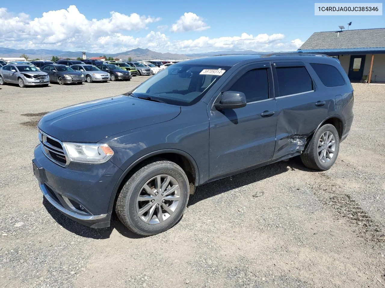 2018 Dodge Durango Sxt VIN: 1C4RDJAG0JC385346 Lot: 59709314