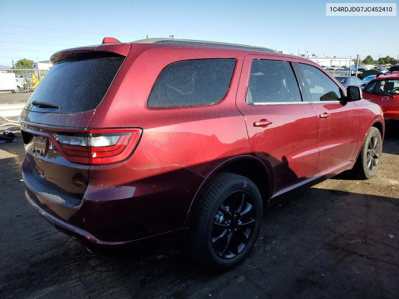 2018 Dodge Durango Gt VIN: 1C4RDJDG7JC452410 Lot: 62206694