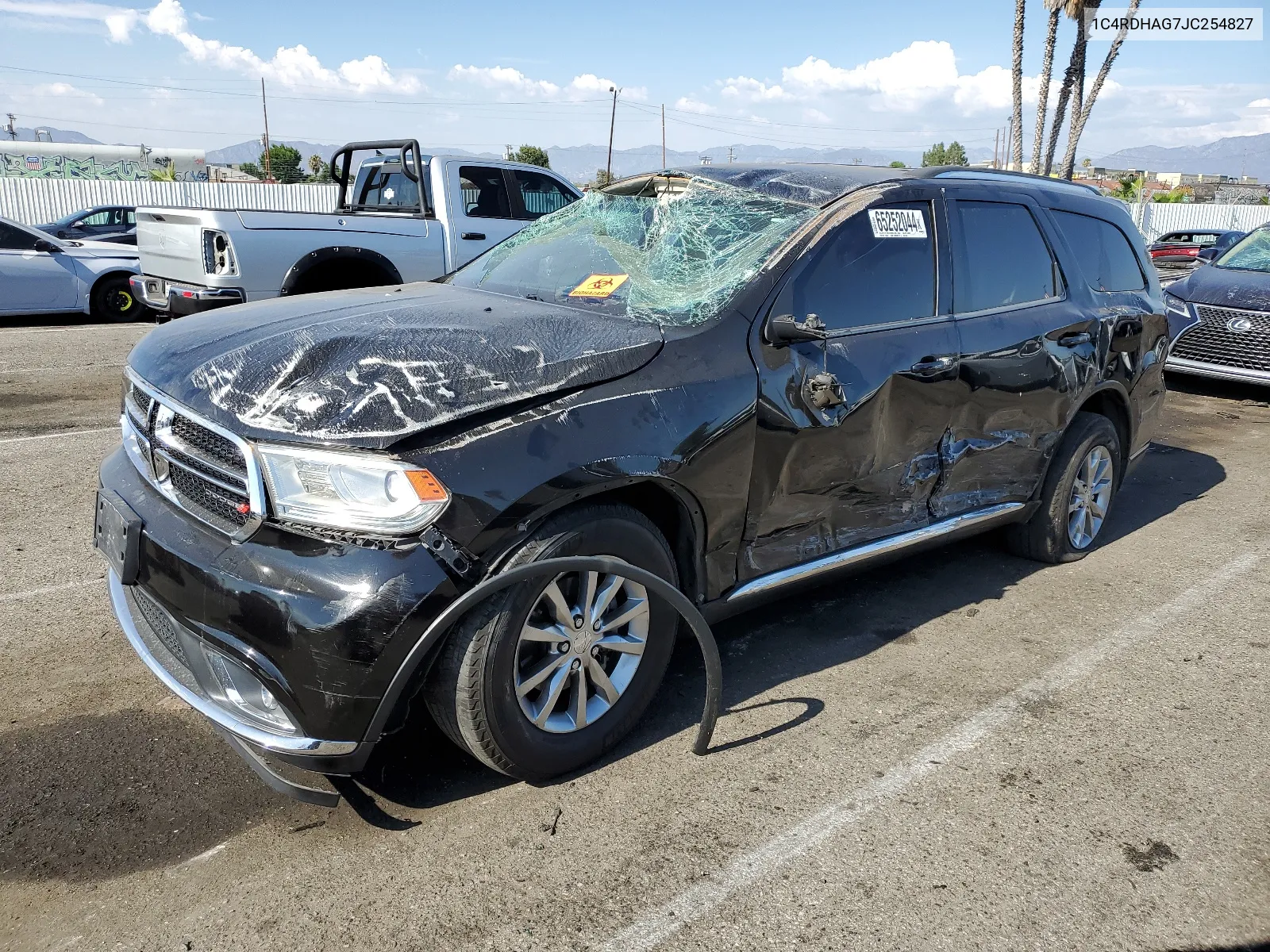 2018 Dodge Durango Sxt VIN: 1C4RDHAG7JC254827 Lot: 65252044