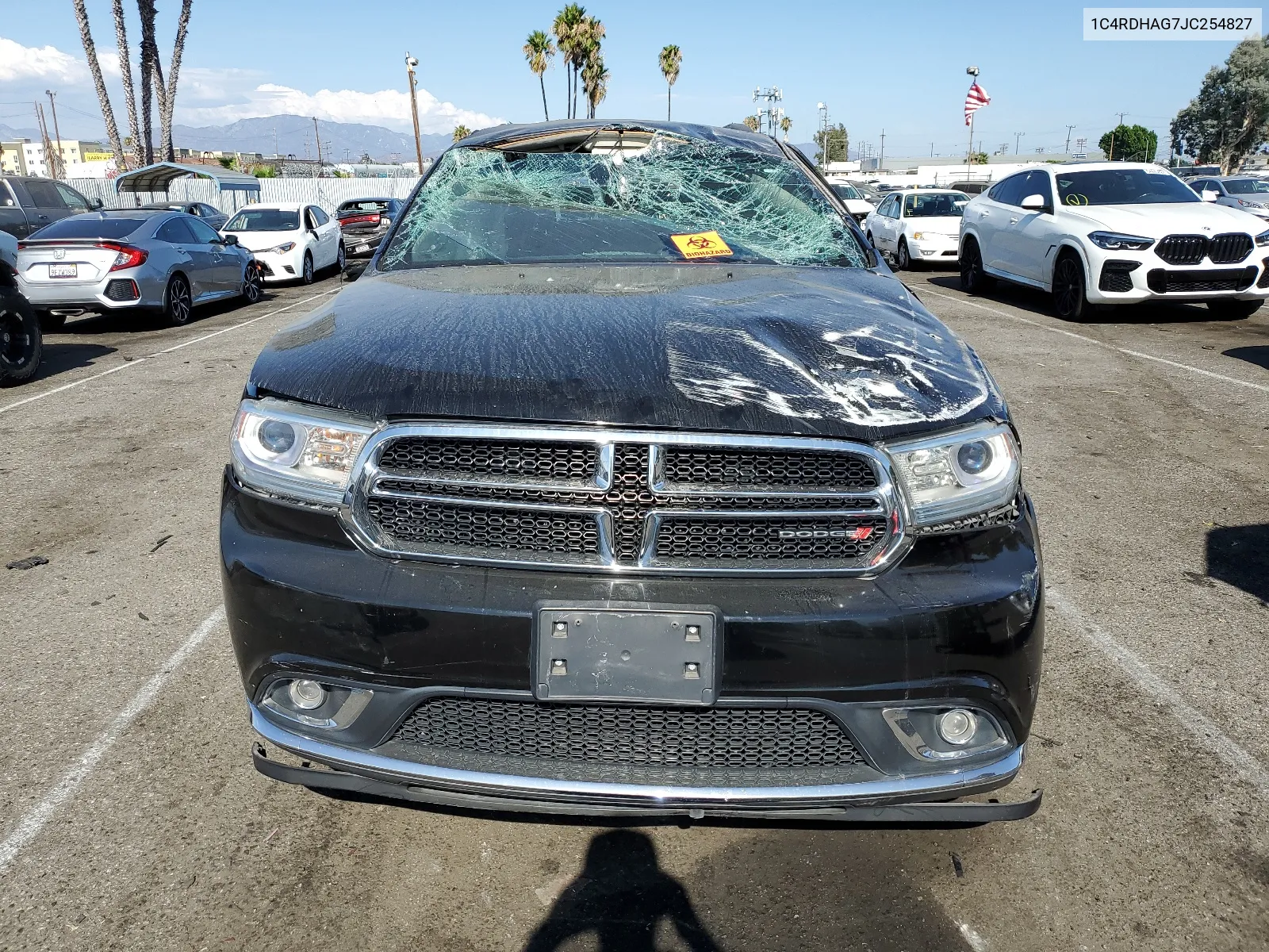 2018 Dodge Durango Sxt VIN: 1C4RDHAG7JC254827 Lot: 65252044