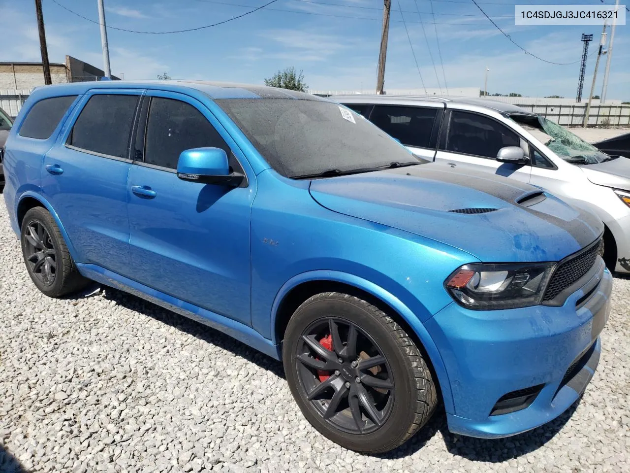 2018 Dodge Durango Srt VIN: 1C4SDJGJ3JC416321 Lot: 69294584