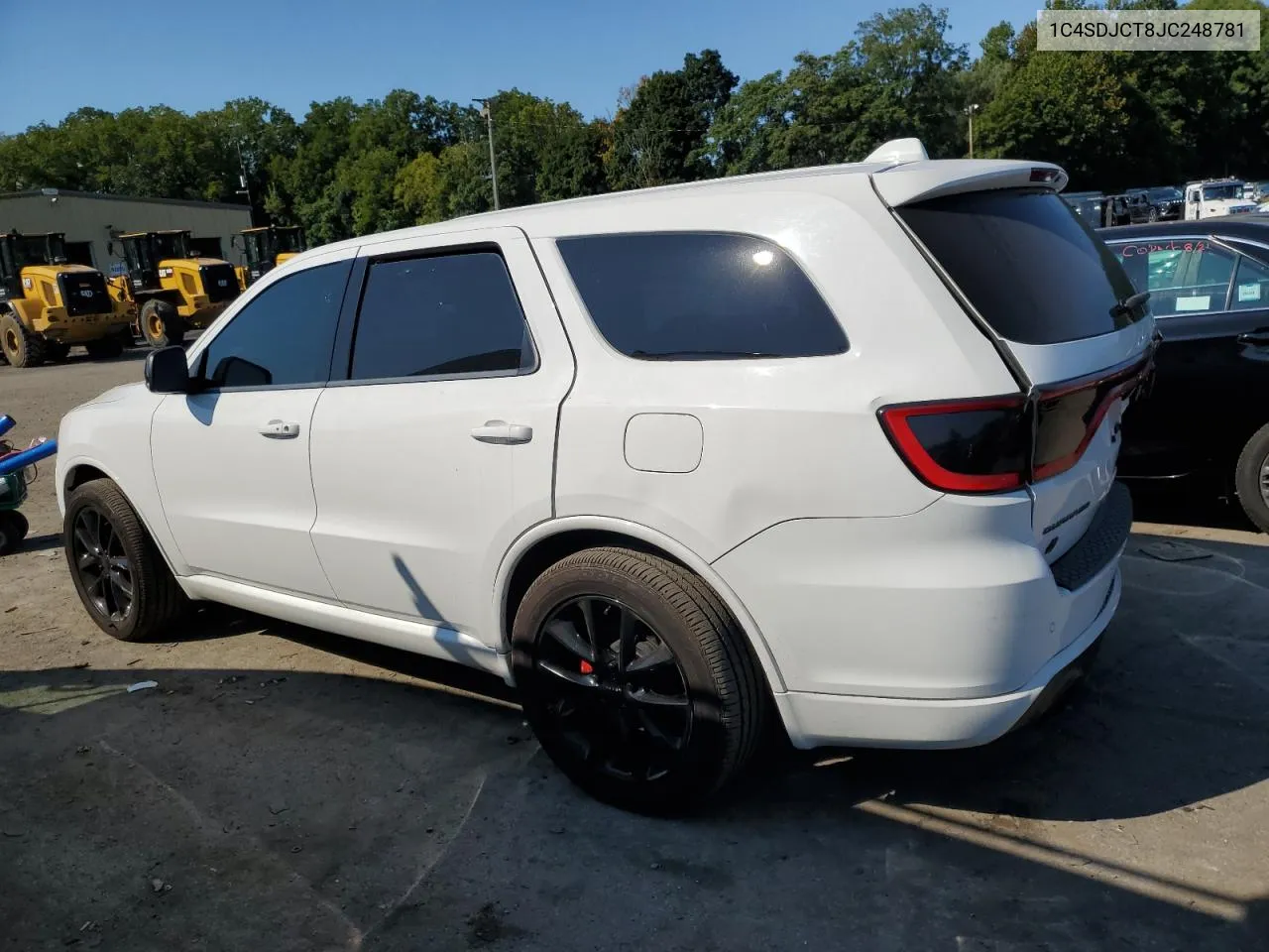 2018 Dodge Durango R/T VIN: 1C4SDJCT8JC248781 Lot: 69826834