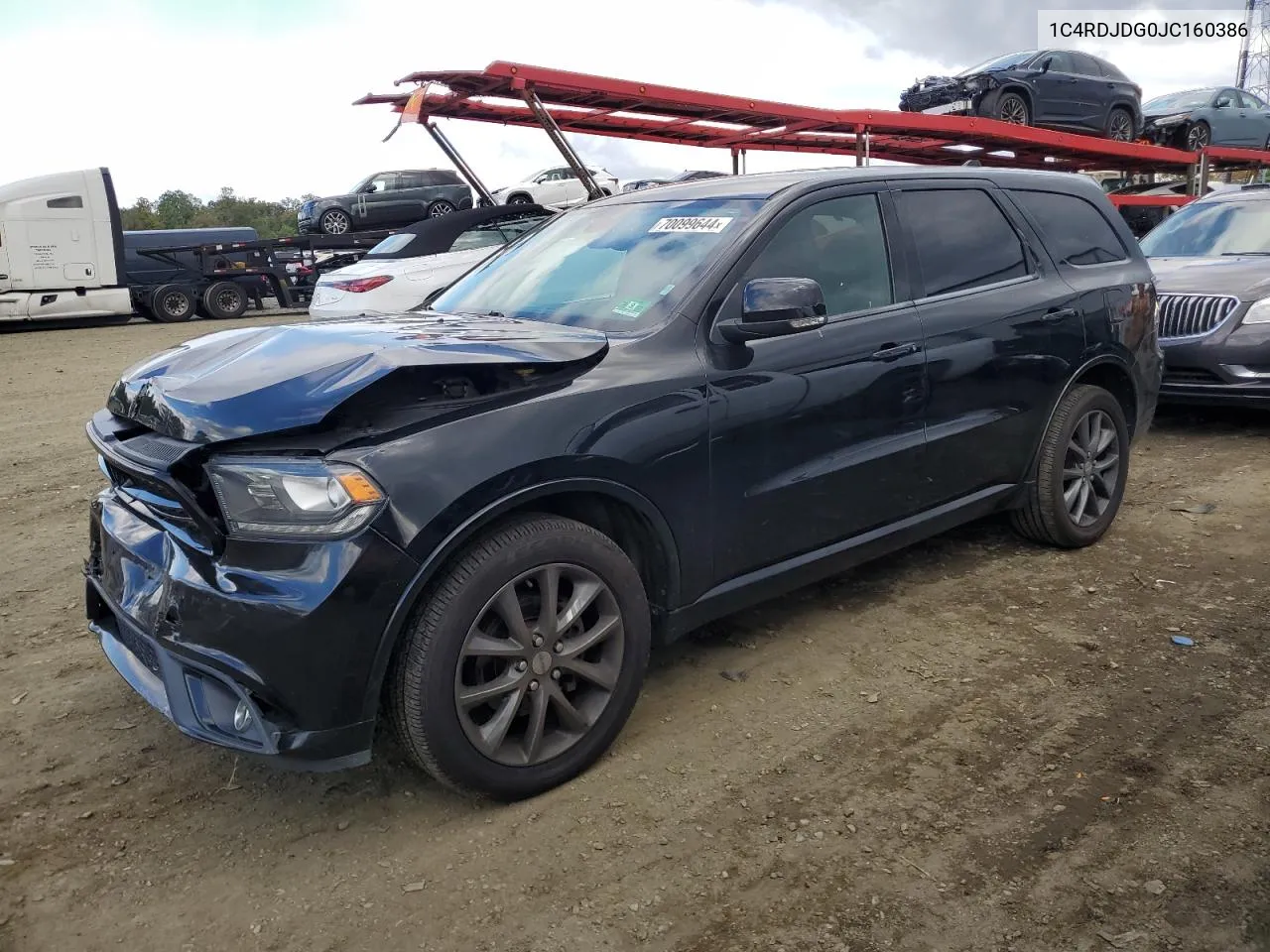 2018 Dodge Durango Gt VIN: 1C4RDJDG0JC160386 Lot: 70099644