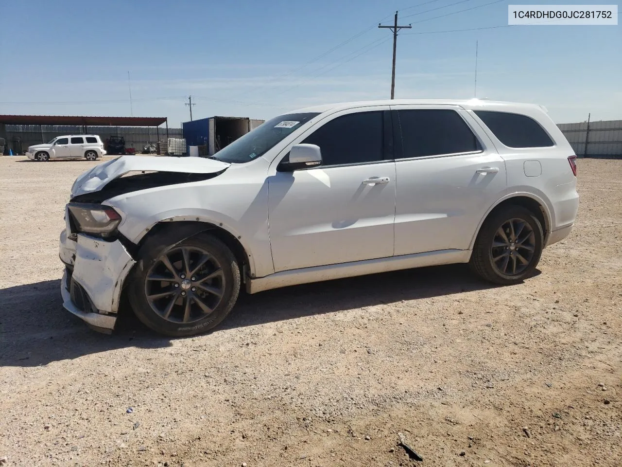 2018 Dodge Durango Gt VIN: 1C4RDHDG0JC281752 Lot: 70569694