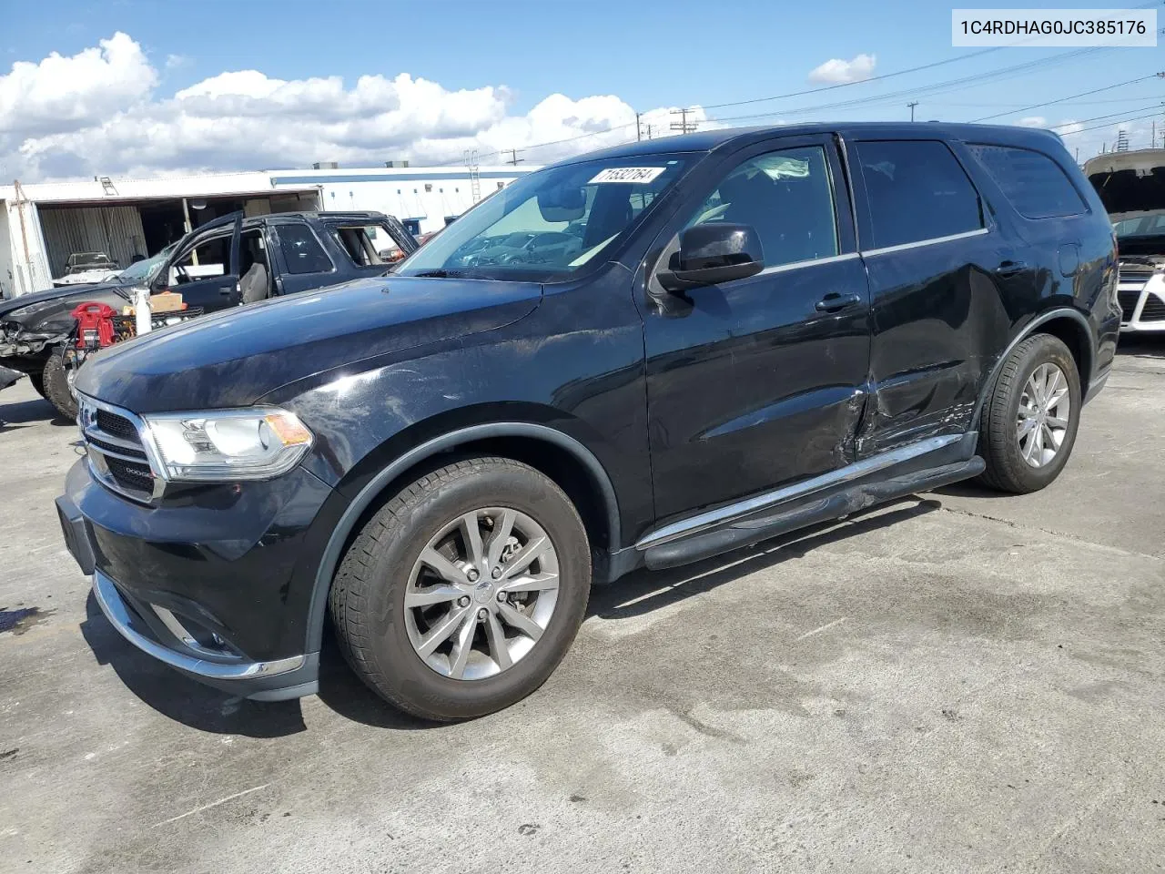 2018 Dodge Durango Sxt VIN: 1C4RDHAG0JC385176 Lot: 71532764