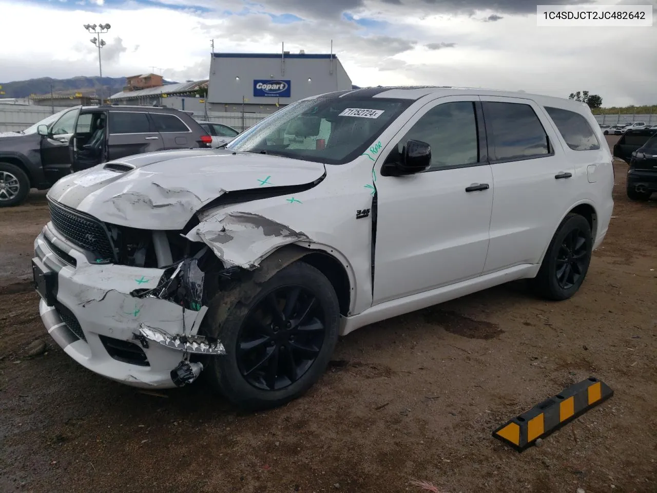 2018 Dodge Durango R/T VIN: 1C4SDJCT2JC482642 Lot: 71752724