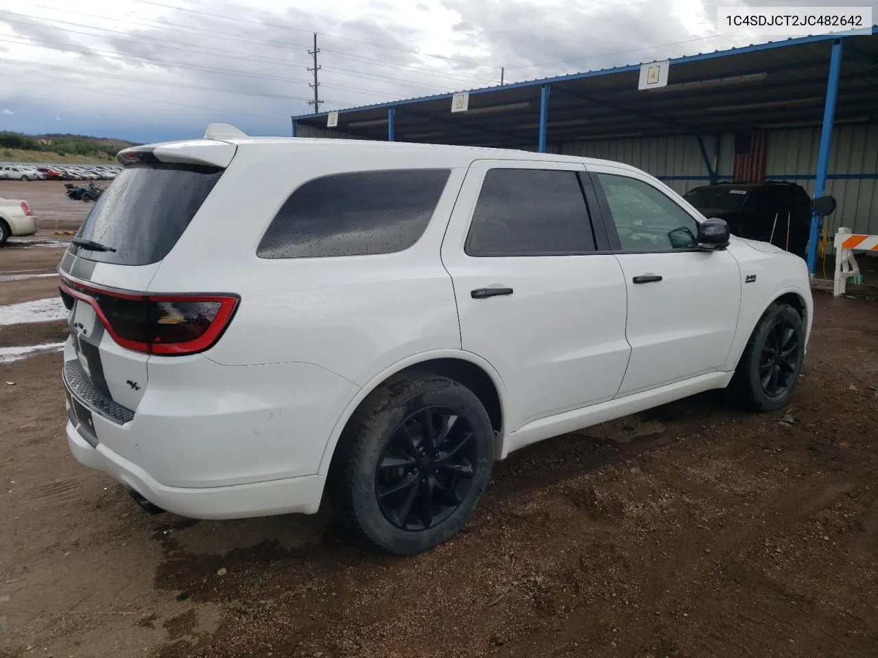 2018 Dodge Durango R/T VIN: 1C4SDJCT2JC482642 Lot: 71752724