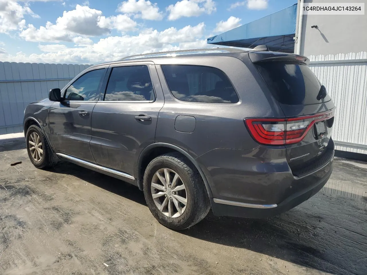 2018 Dodge Durango Sxt VIN: 1C4RDHAG4JC143264 Lot: 72065534