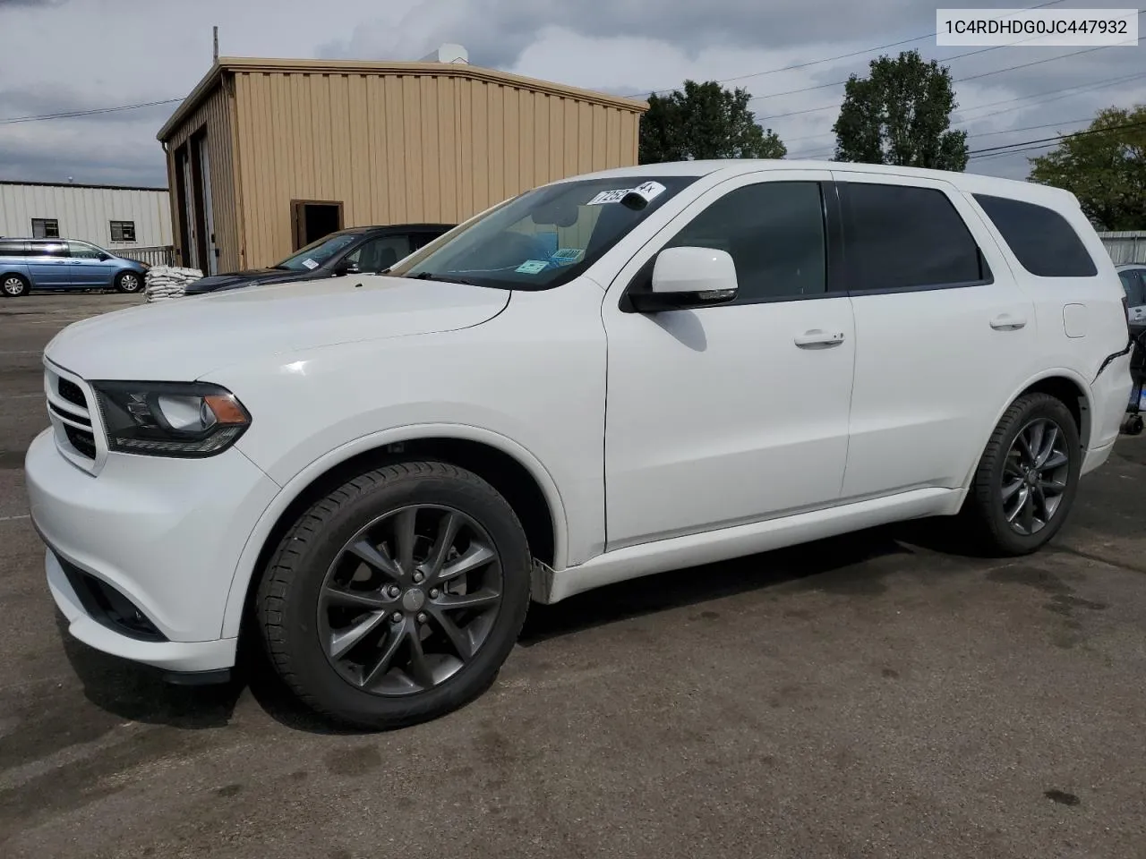 2018 Dodge Durango Gt VIN: 1C4RDHDG0JC447932 Lot: 72520624