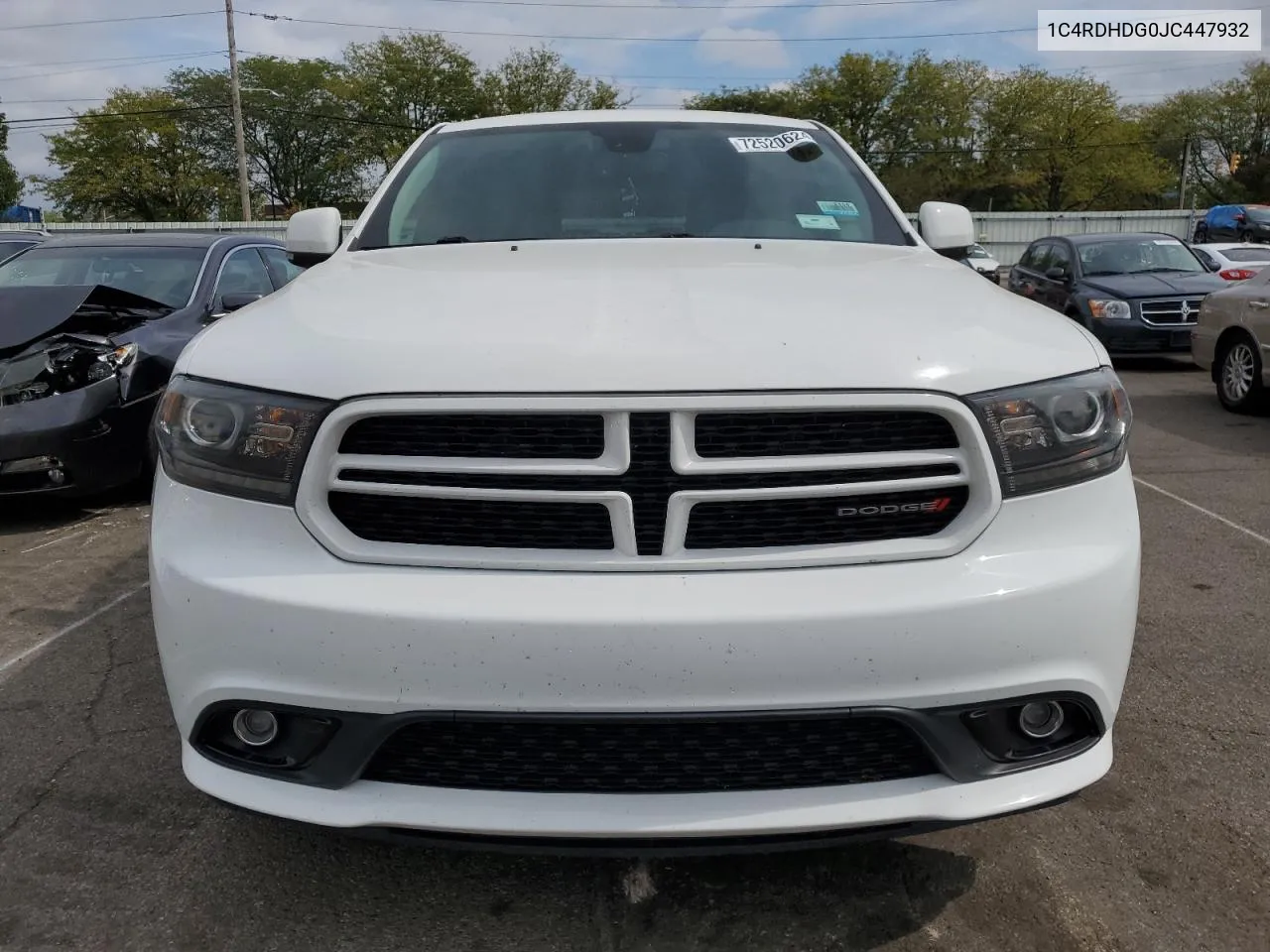 2018 Dodge Durango Gt VIN: 1C4RDHDG0JC447932 Lot: 72520624