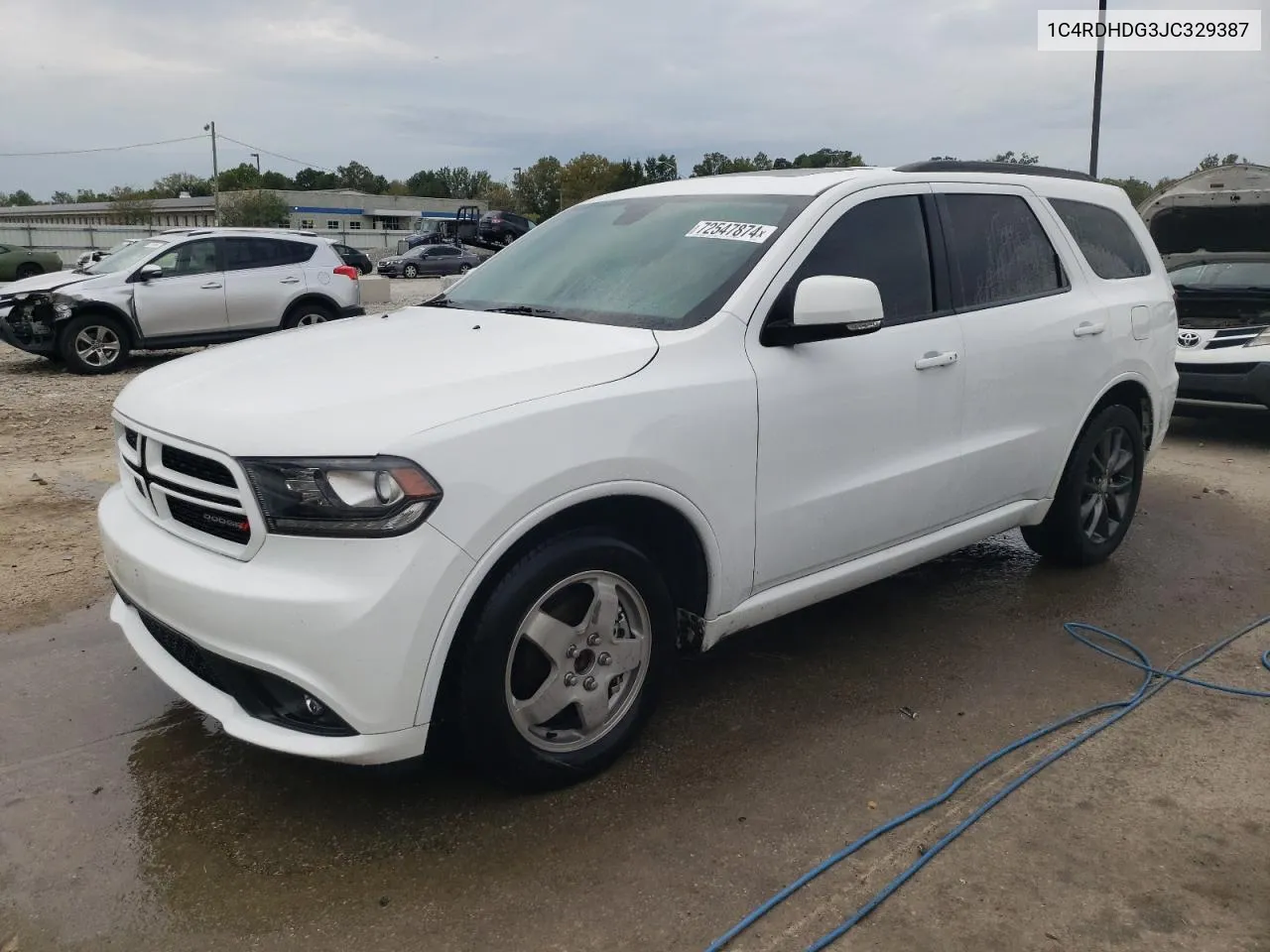 2018 Dodge Durango Gt VIN: 1C4RDHDG3JC329387 Lot: 72547874