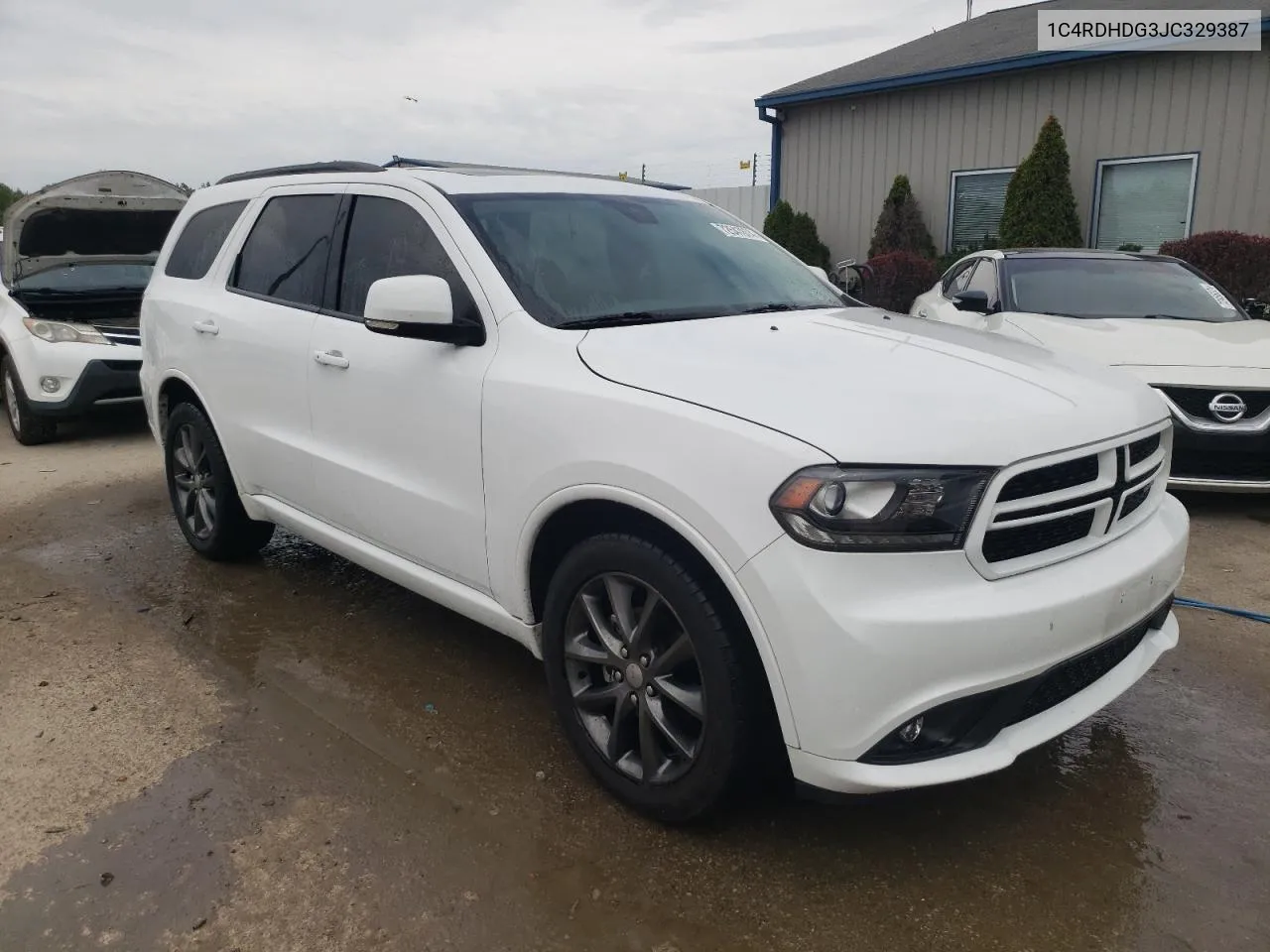 2018 Dodge Durango Gt VIN: 1C4RDHDG3JC329387 Lot: 72547874