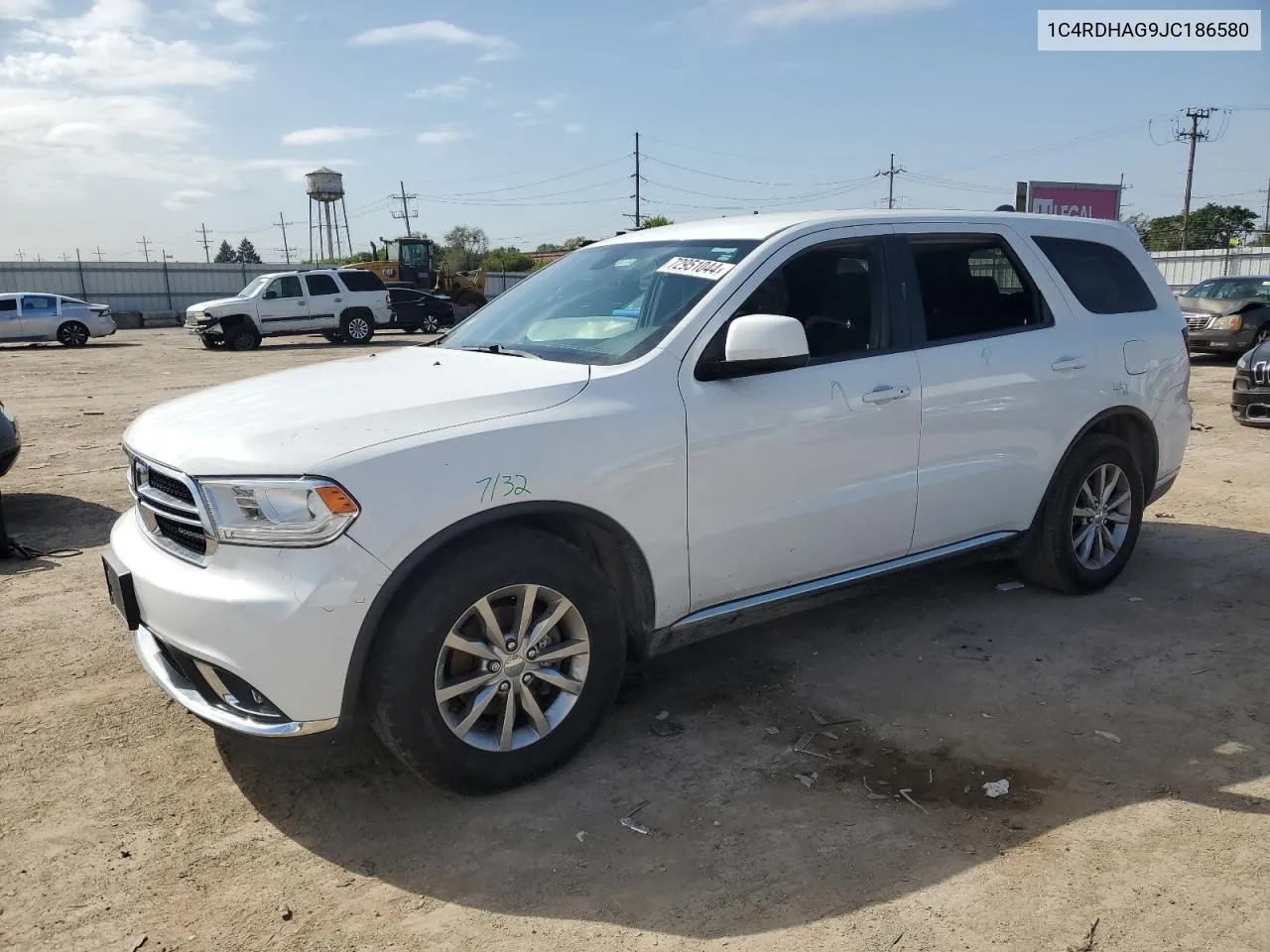 2018 Dodge Durango Sxt VIN: 1C4RDHAG9JC186580 Lot: 72951044