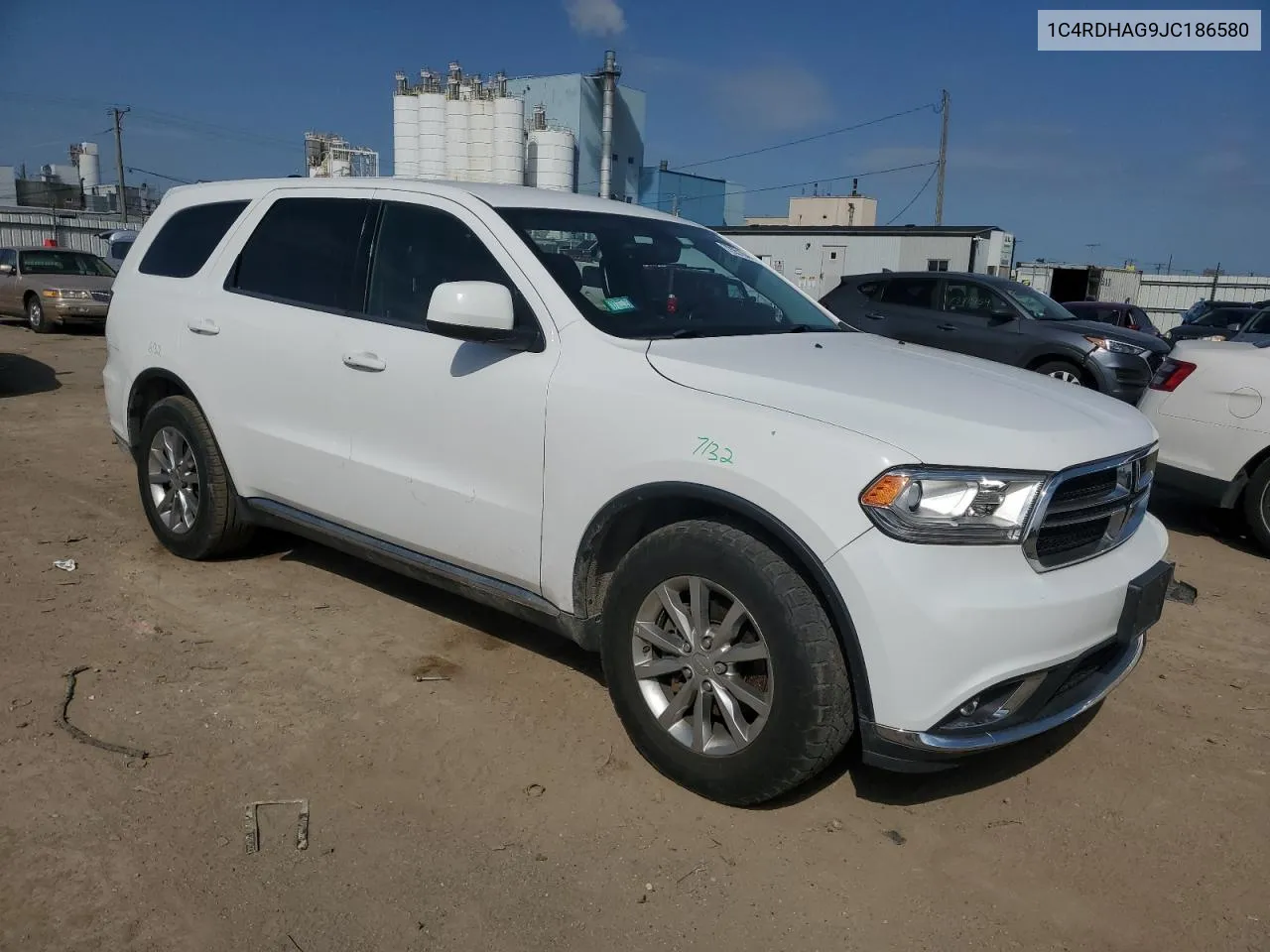 2018 Dodge Durango Sxt VIN: 1C4RDHAG9JC186580 Lot: 72951044