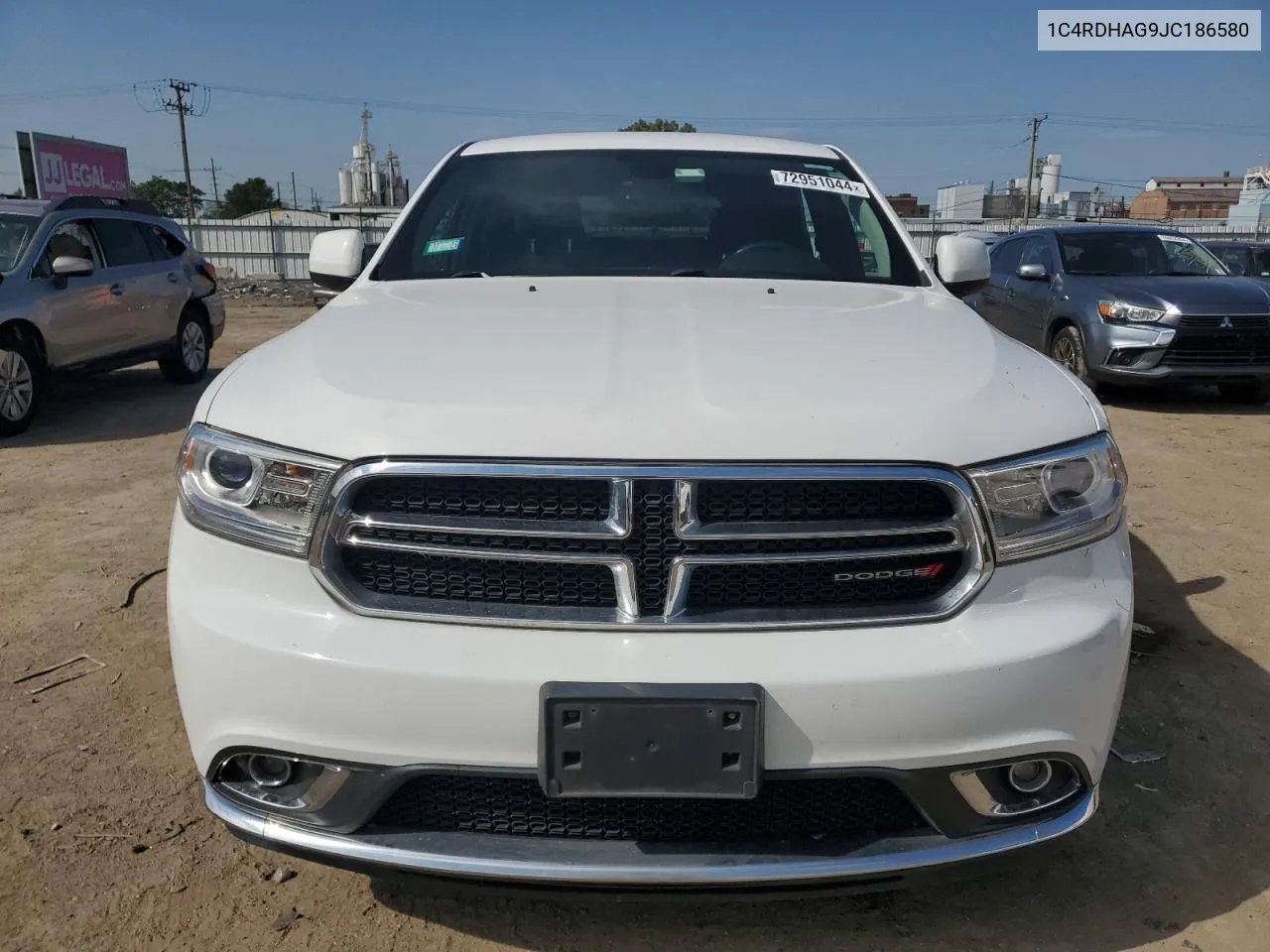 2018 Dodge Durango Sxt VIN: 1C4RDHAG9JC186580 Lot: 72951044