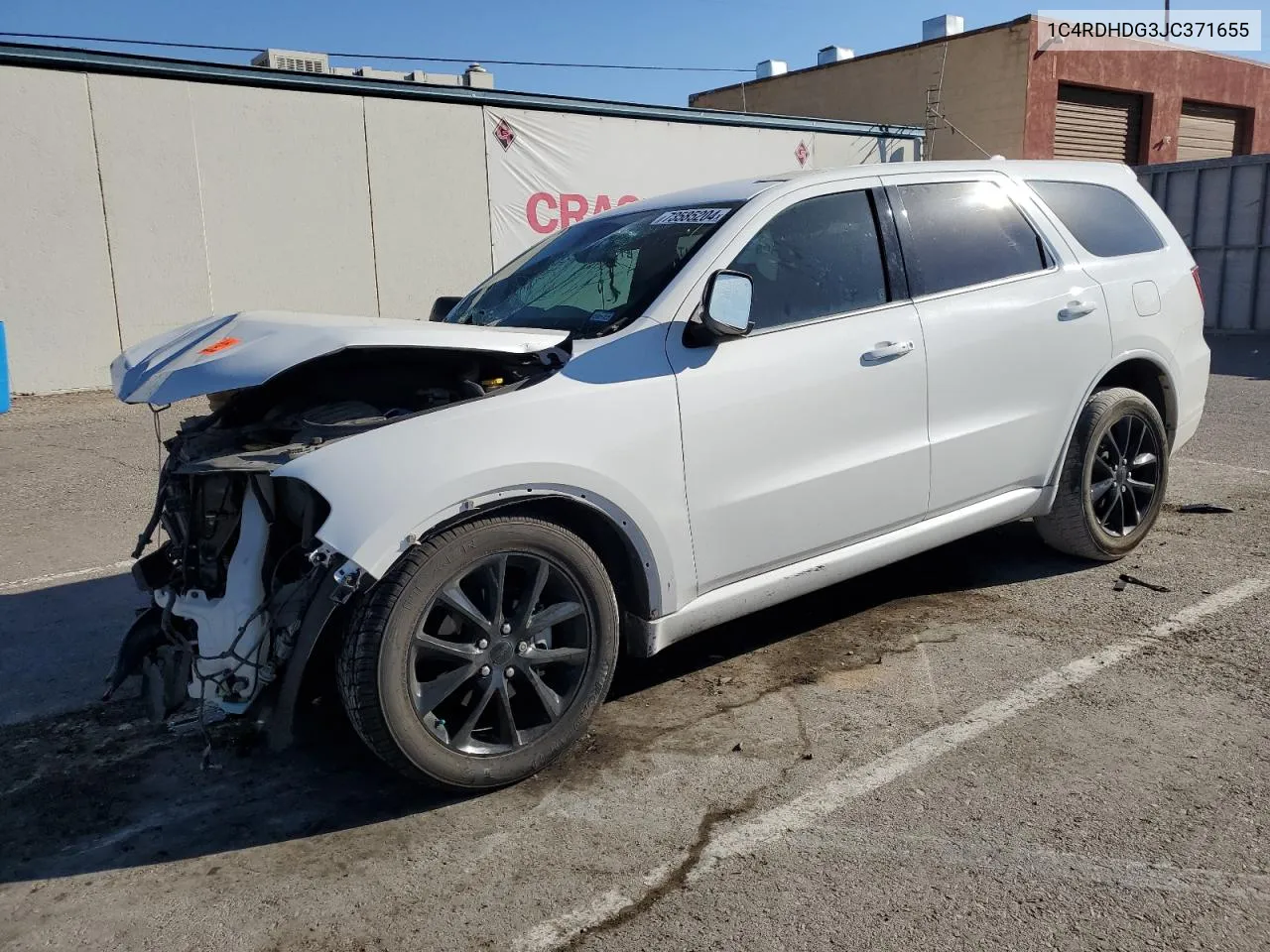 2018 Dodge Durango Gt VIN: 1C4RDHDG3JC371655 Lot: 73585204