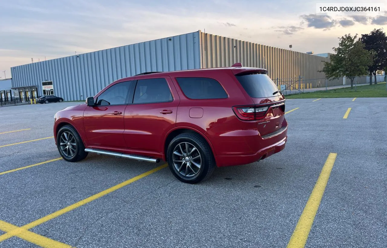 2018 Dodge Durango Gt VIN: 1C4RDJDGXJC364161 Lot: 73604394