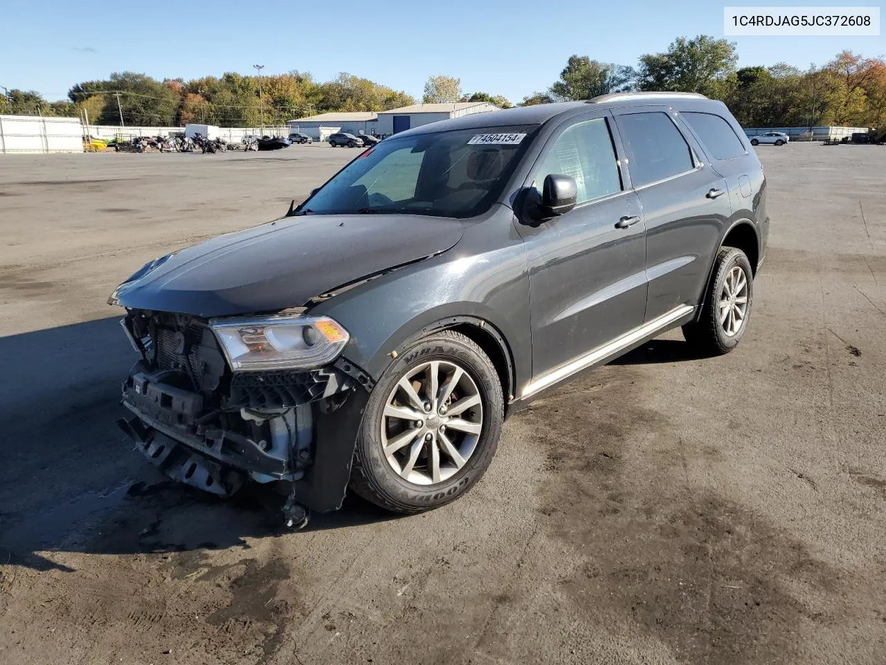 2018 Dodge Durango Sxt VIN: 1C4RDJAG5JC372608 Lot: 74504154