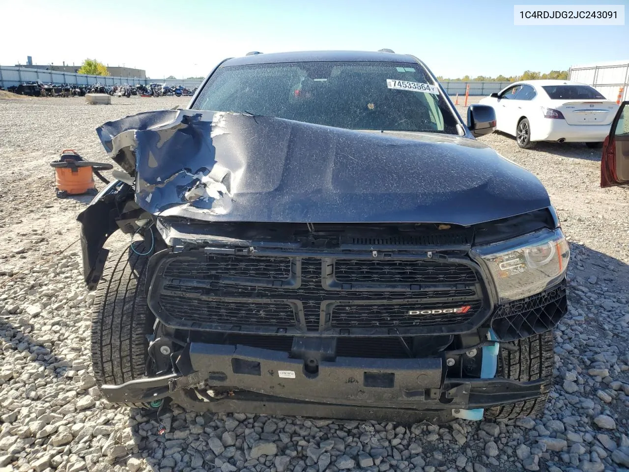 2018 Dodge Durango Gt VIN: 1C4RDJDG2JC243091 Lot: 74533564