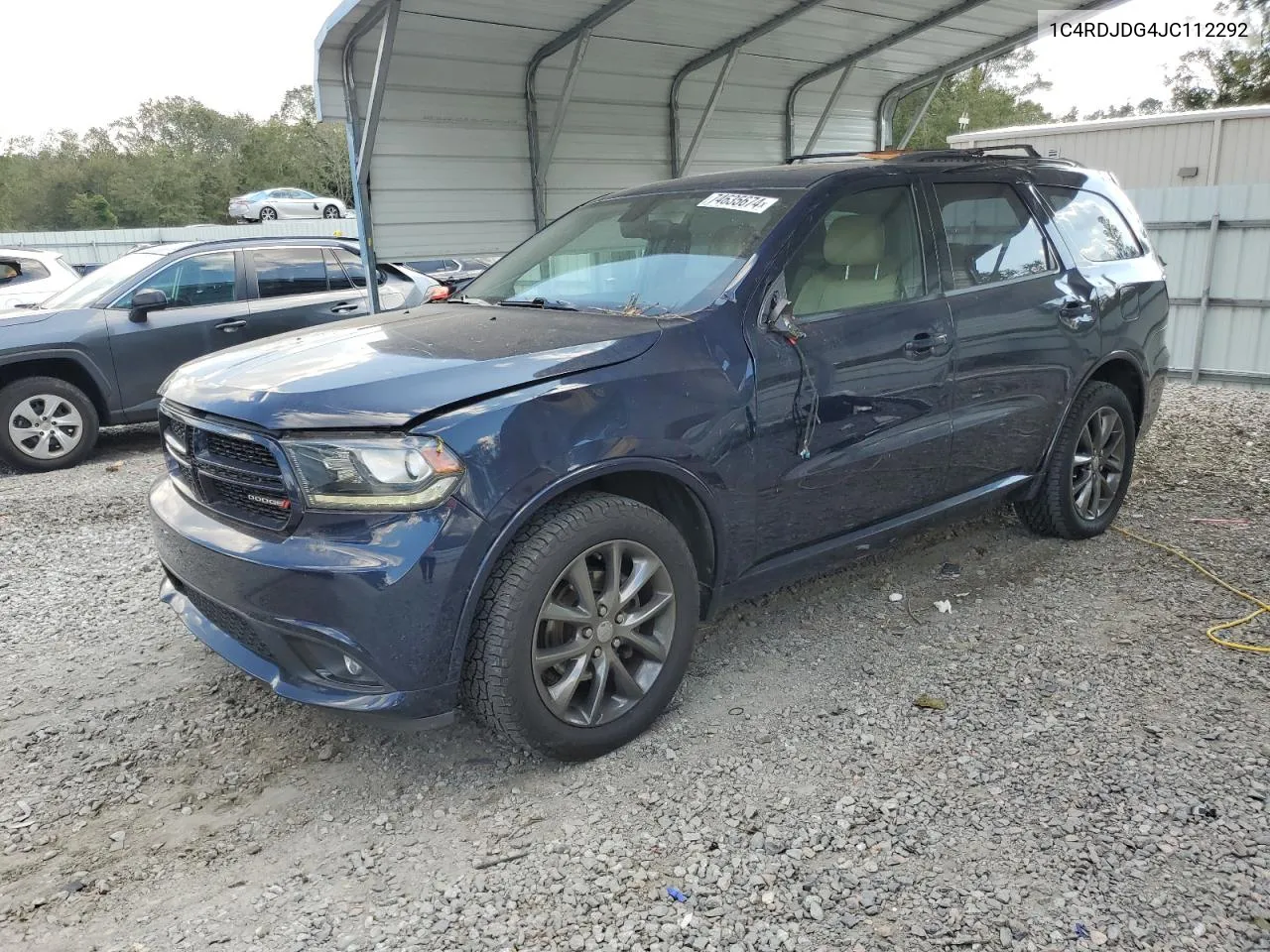 2018 Dodge Durango Gt VIN: 1C4RDJDG4JC112292 Lot: 74635674