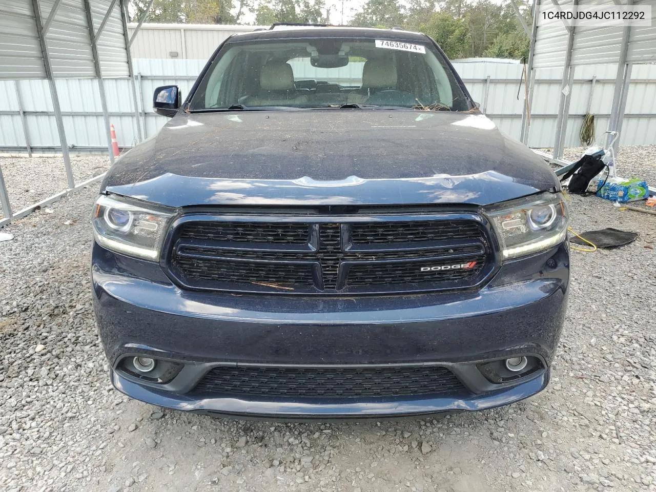 2018 Dodge Durango Gt VIN: 1C4RDJDG4JC112292 Lot: 74635674