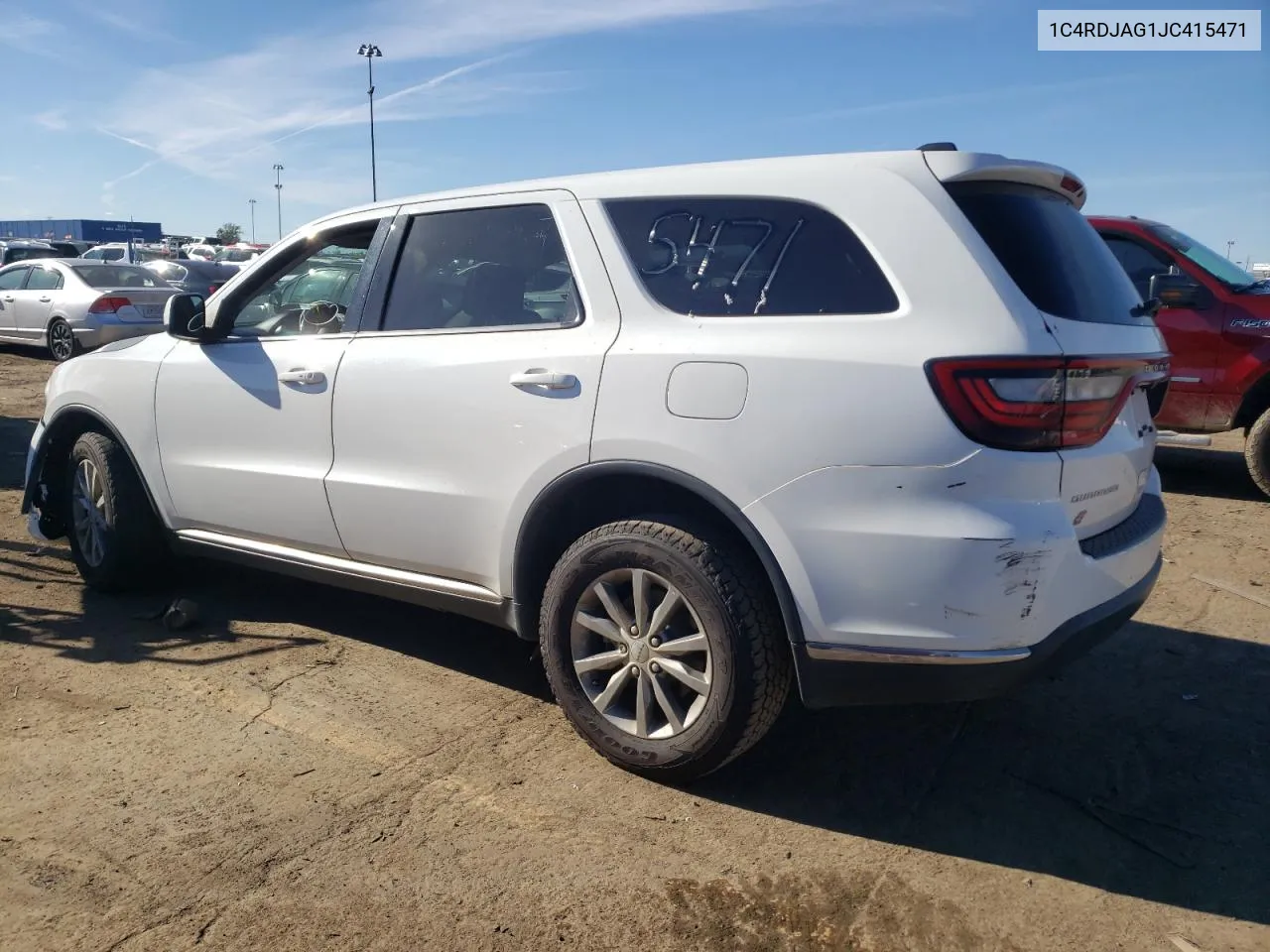 2018 Dodge Durango Sxt VIN: 1C4RDJAG1JC415471 Lot: 75684574