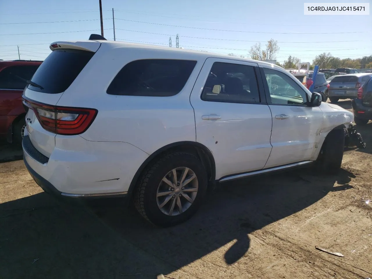 2018 Dodge Durango Sxt VIN: 1C4RDJAG1JC415471 Lot: 75684574