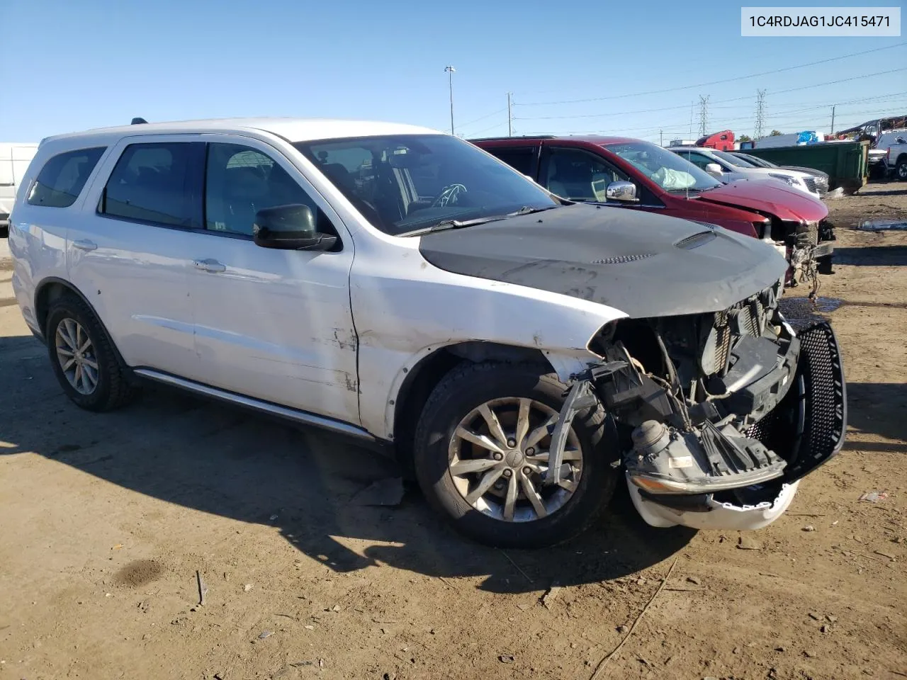 2018 Dodge Durango Sxt VIN: 1C4RDJAG1JC415471 Lot: 75684574