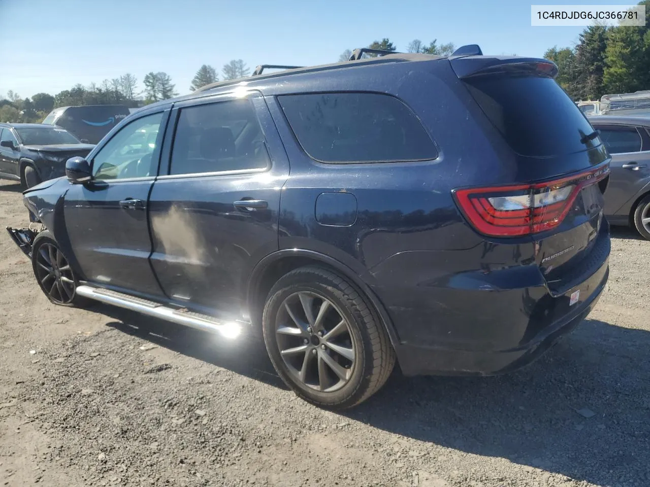 2018 Dodge Durango Gt VIN: 1C4RDJDG6JC366781 Lot: 75832354