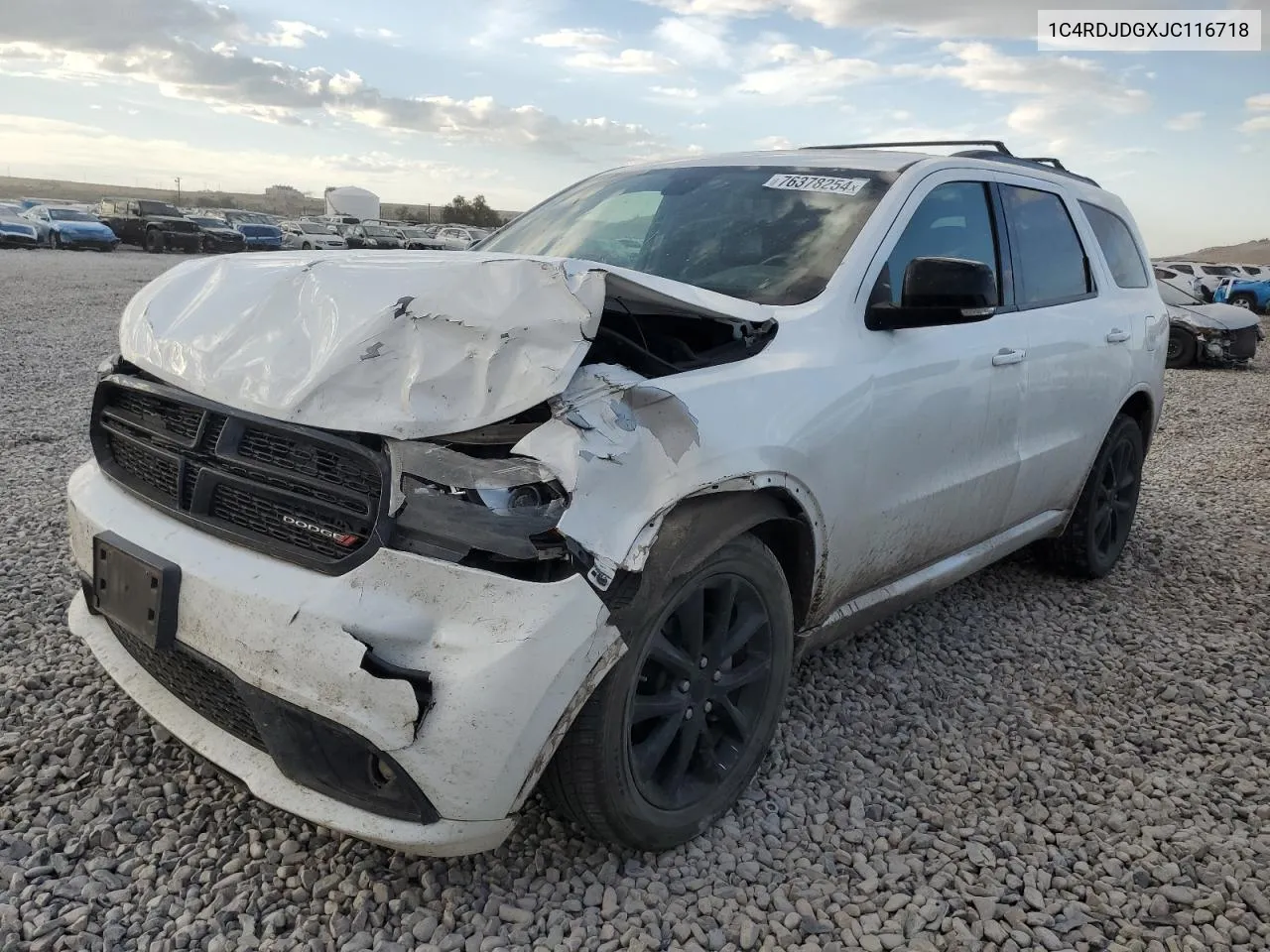 2018 Dodge Durango Gt VIN: 1C4RDJDGXJC116718 Lot: 76378254