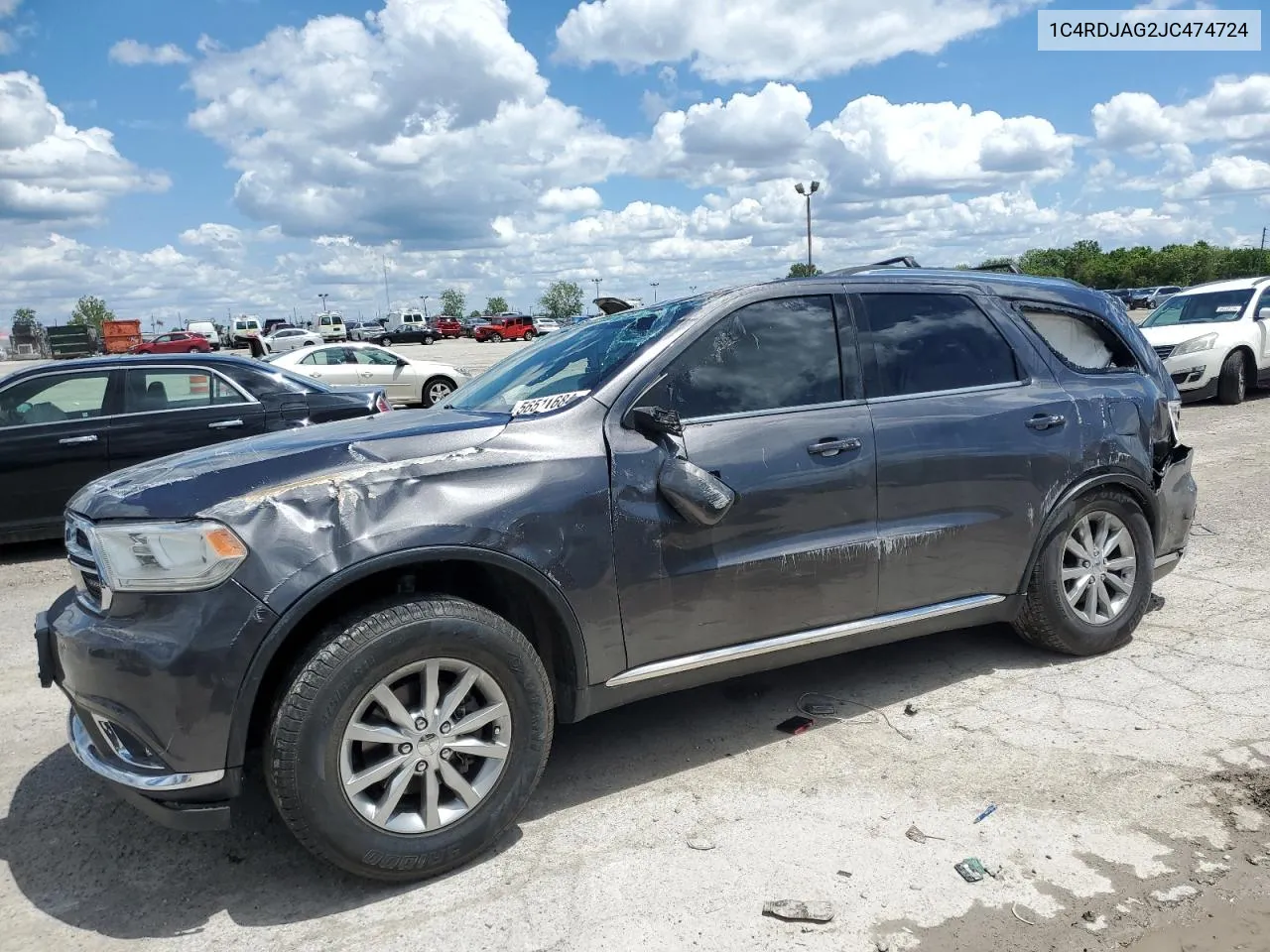 2018 Dodge Durango Sxt VIN: 1C4RDJAG2JC474724 Lot: 76487904