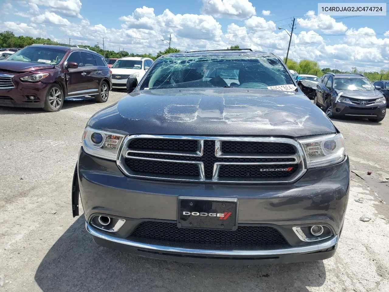 2018 Dodge Durango Sxt VIN: 1C4RDJAG2JC474724 Lot: 76487904