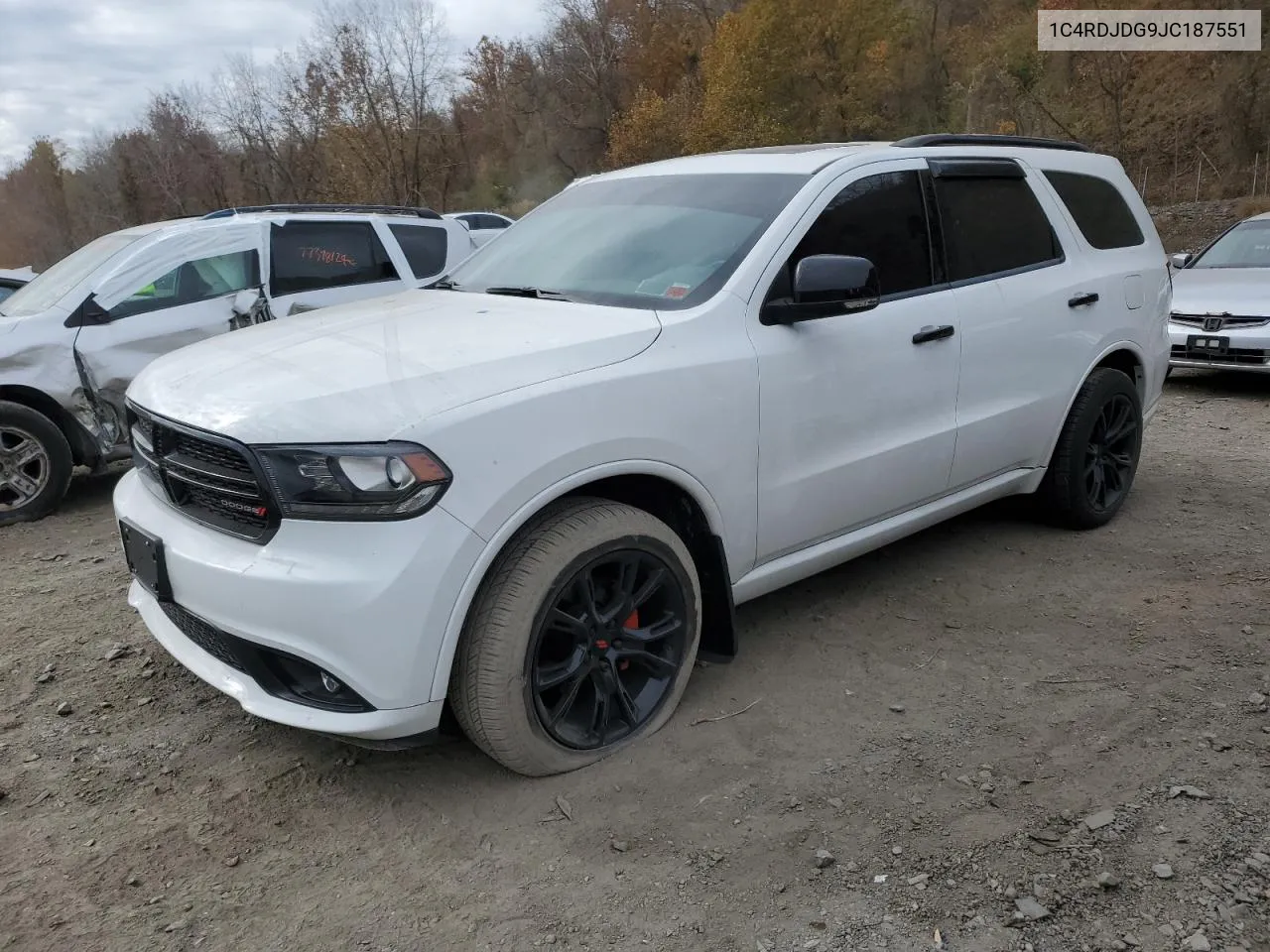 2018 Dodge Durango Gt VIN: 1C4RDJDG9JC187551 Lot: 76660694