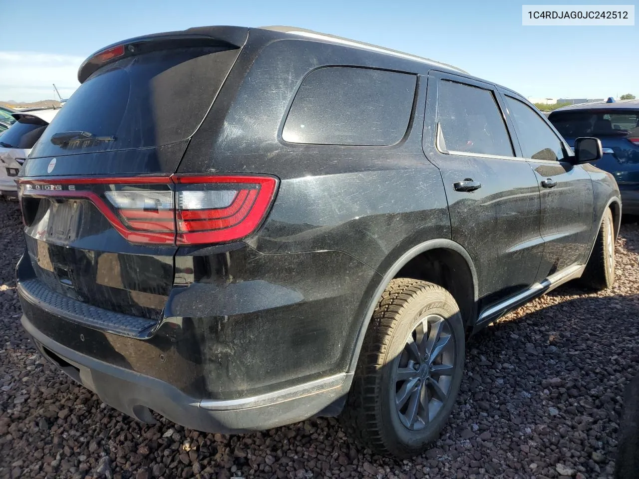 2018 Dodge Durango Sxt VIN: 1C4RDJAG0JC242512 Lot: 76810384