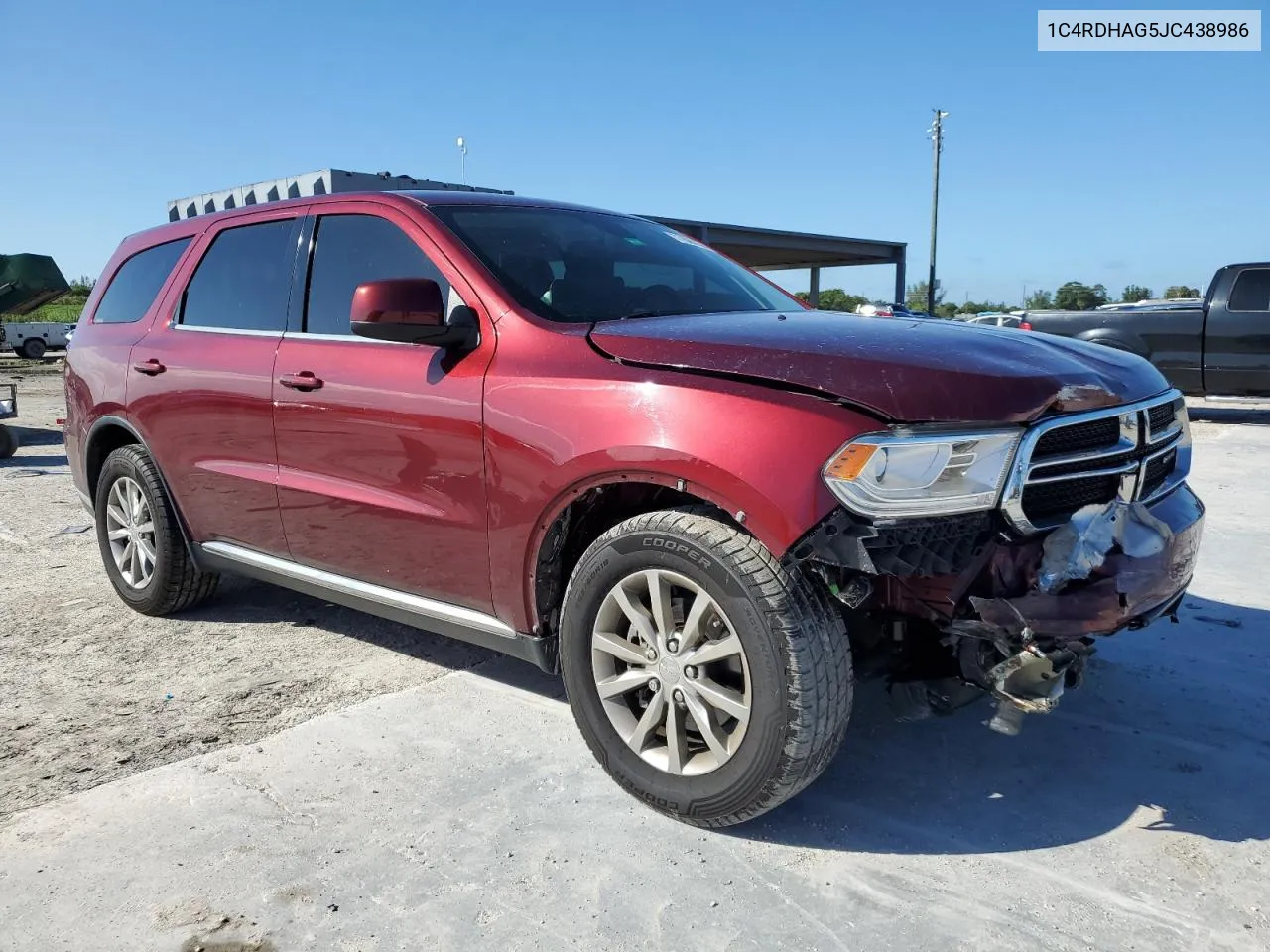 2018 Dodge Durango Sxt VIN: 1C4RDHAG5JC438986 Lot: 77500434