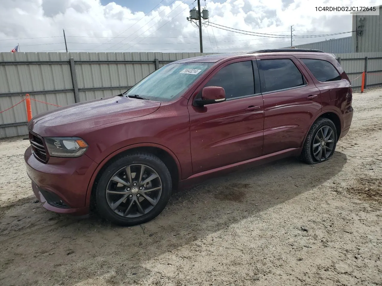 2018 Dodge Durango Gt VIN: 1C4RDHDG2JC172645 Lot: 79643214