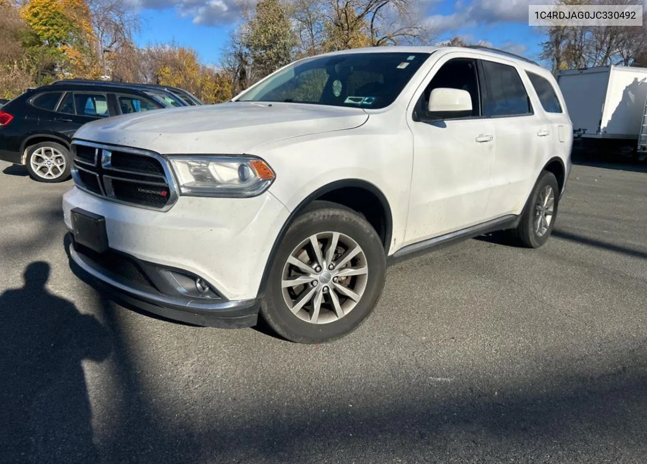 2018 Dodge Durango Sxt VIN: 1C4RDJAG0JC330492 Lot: 80171944