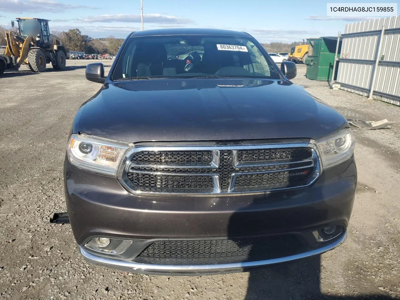 2018 Dodge Durango Sxt VIN: 1C4RDHAG8JC159855 Lot: 80363704