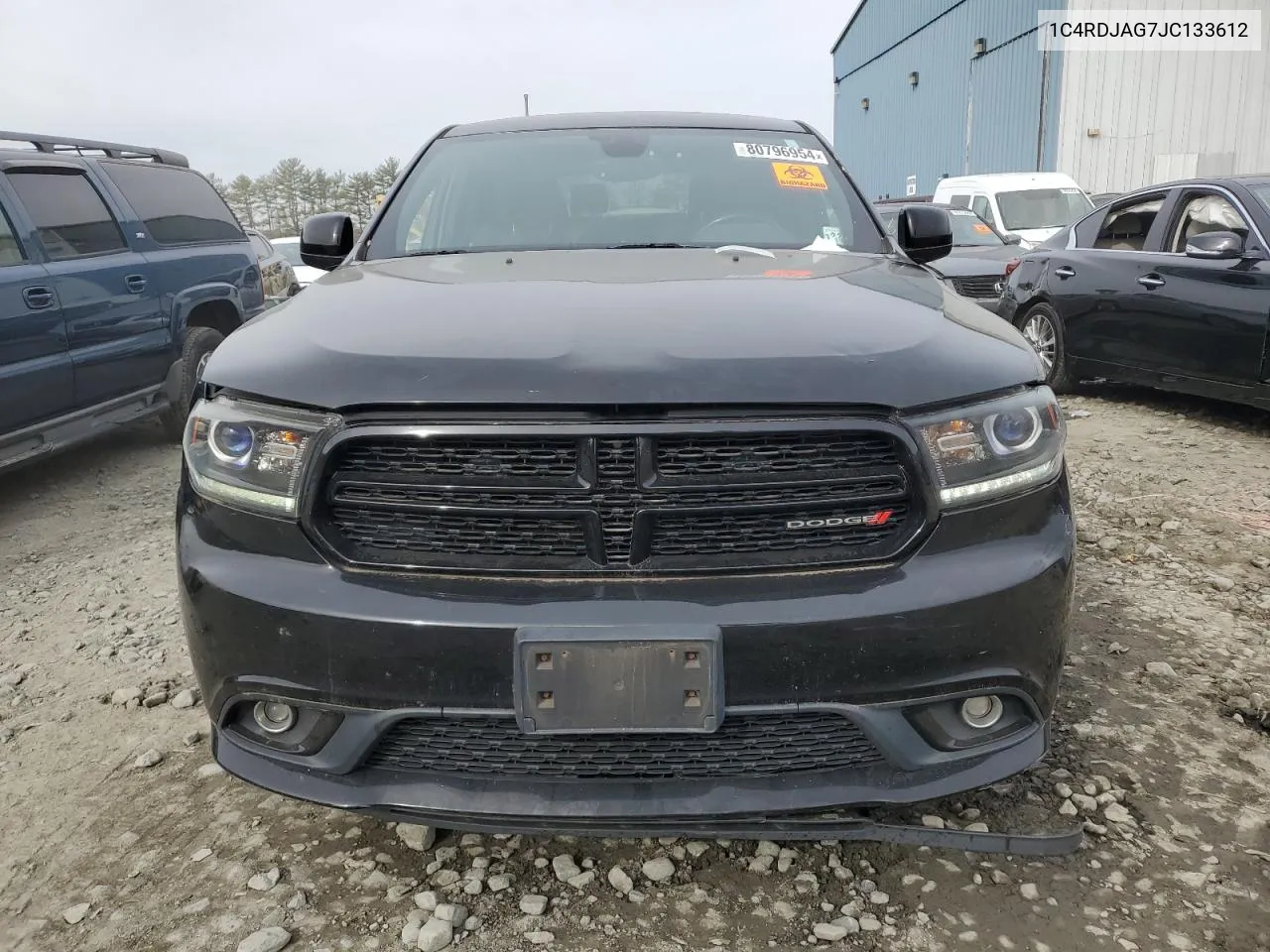 2018 Dodge Durango Sxt VIN: 1C4RDJAG7JC133612 Lot: 80796954