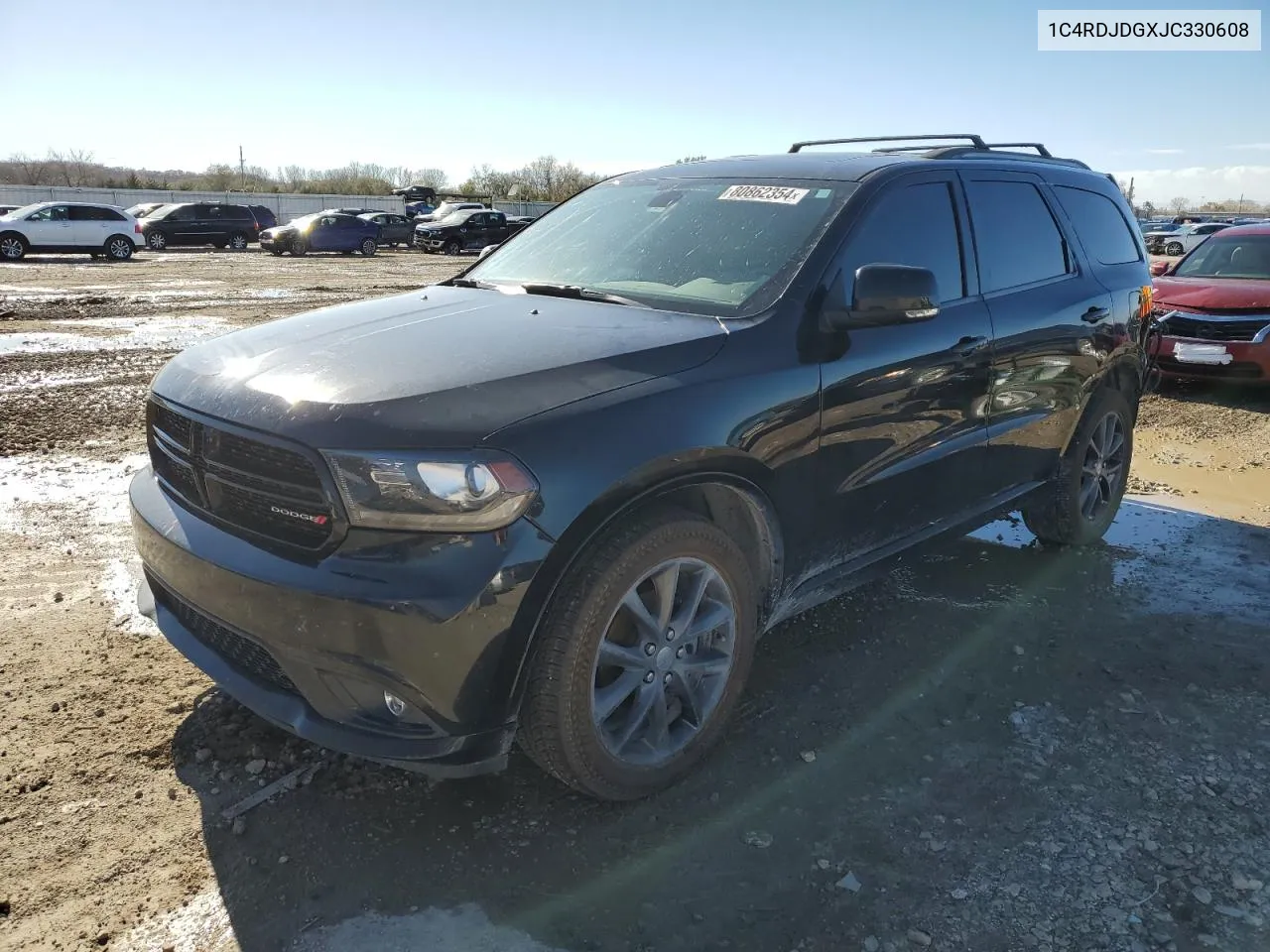 2018 Dodge Durango Gt VIN: 1C4RDJDGXJC330608 Lot: 80862354