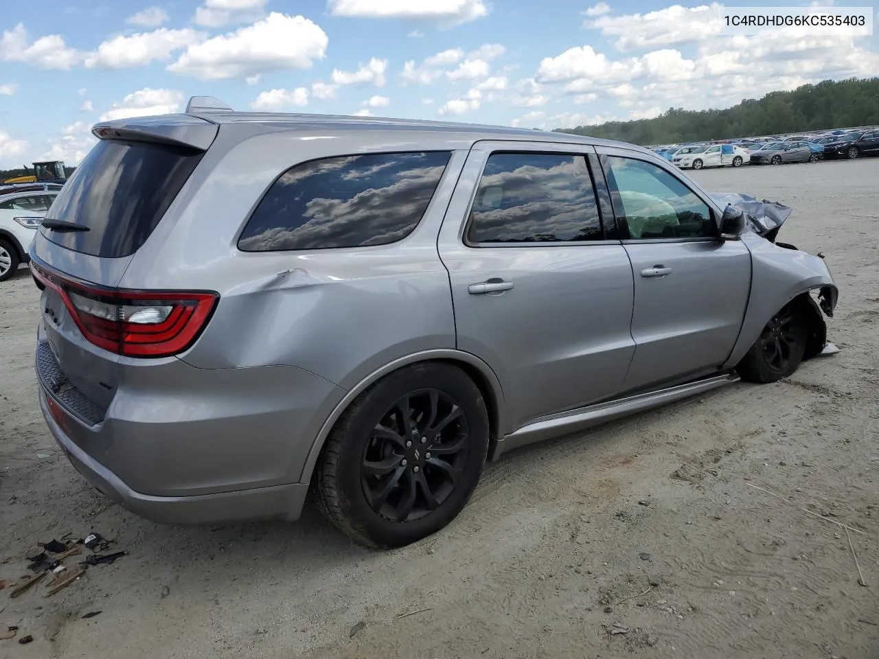 1C4RDHDG6KC535403 2019 Dodge Durango Gt