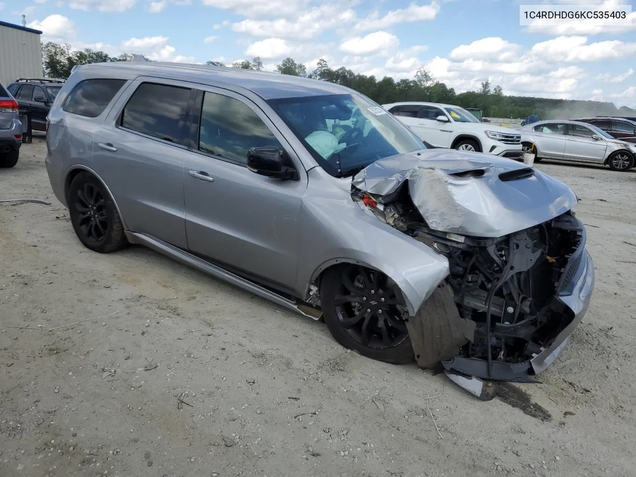 1C4RDHDG6KC535403 2019 Dodge Durango Gt