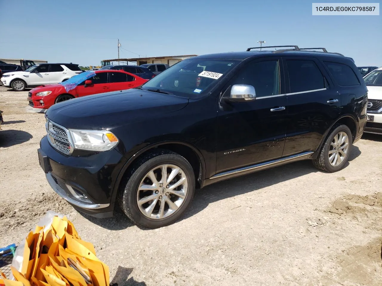 1C4RDJEG0KC798587 2019 Dodge Durango Citadel