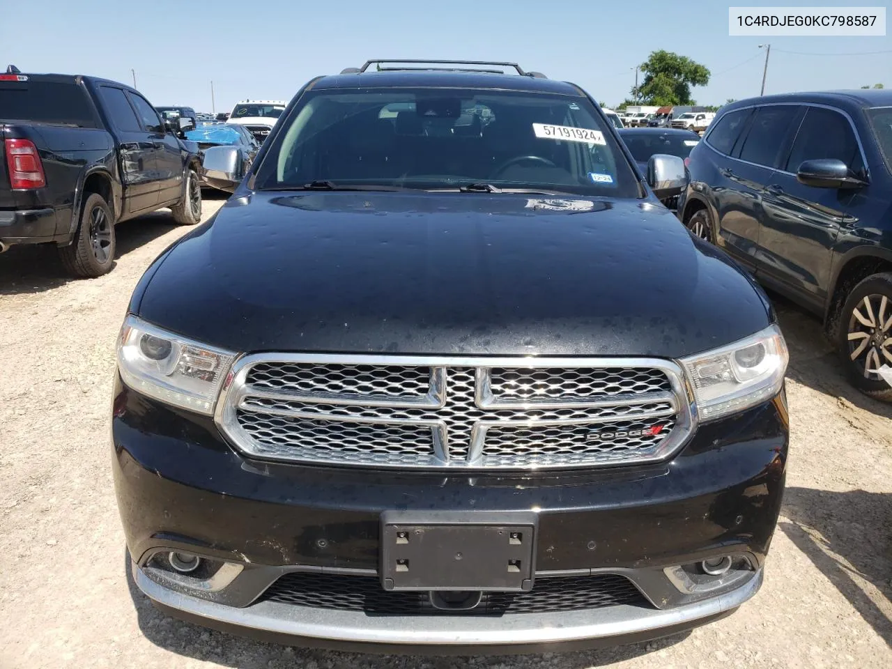 2019 Dodge Durango Citadel VIN: 1C4RDJEG0KC798587 Lot: 57191924