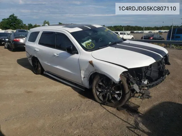 2019 Dodge Durango Gt VIN: 1C4RDJDG5KC807110 Lot: 59650944